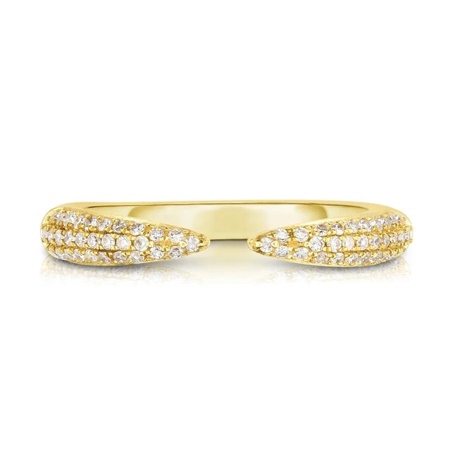 Gold Pave Claw Ring
