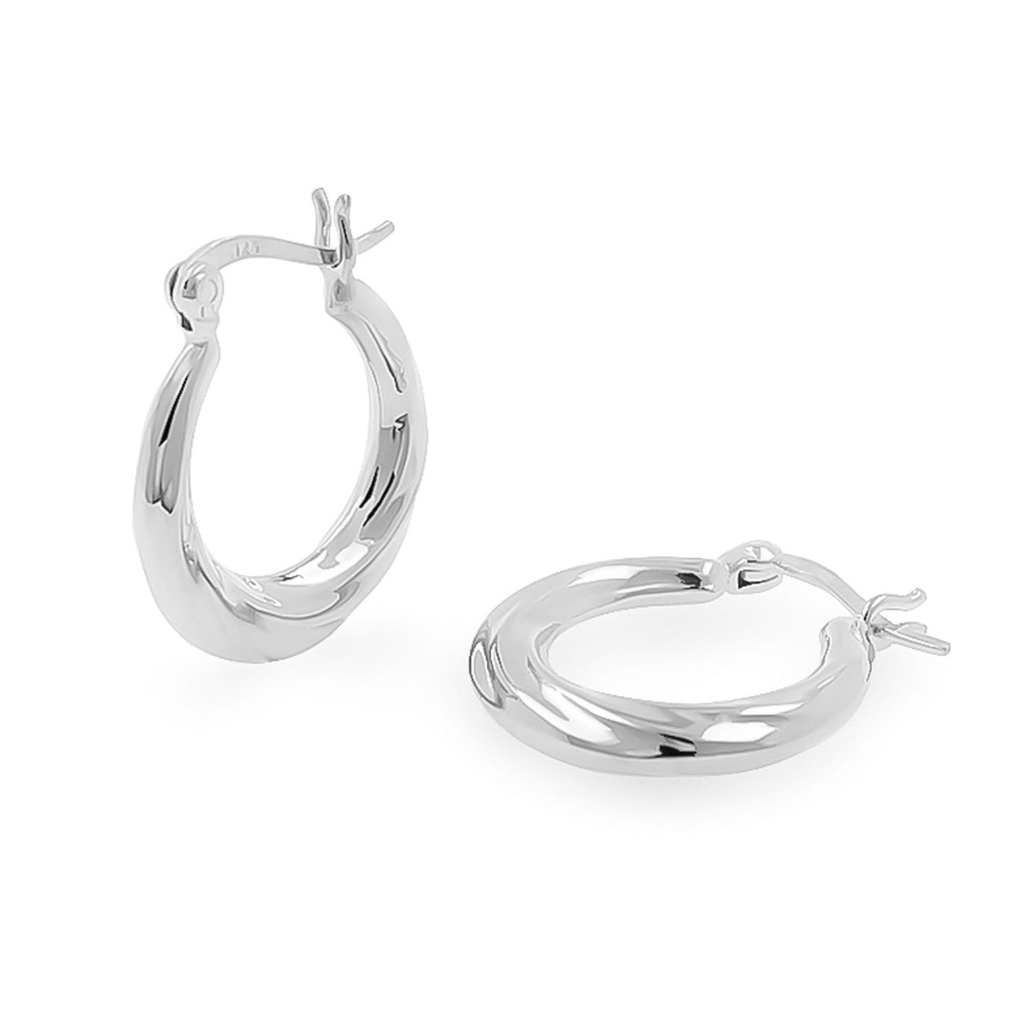 River Silver Hoop Earrings