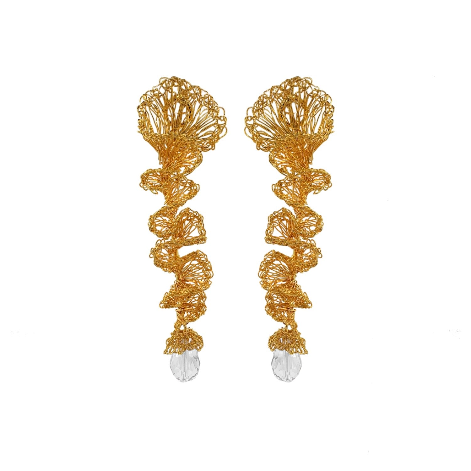 Clear & Gold Ella Handmade Earrings