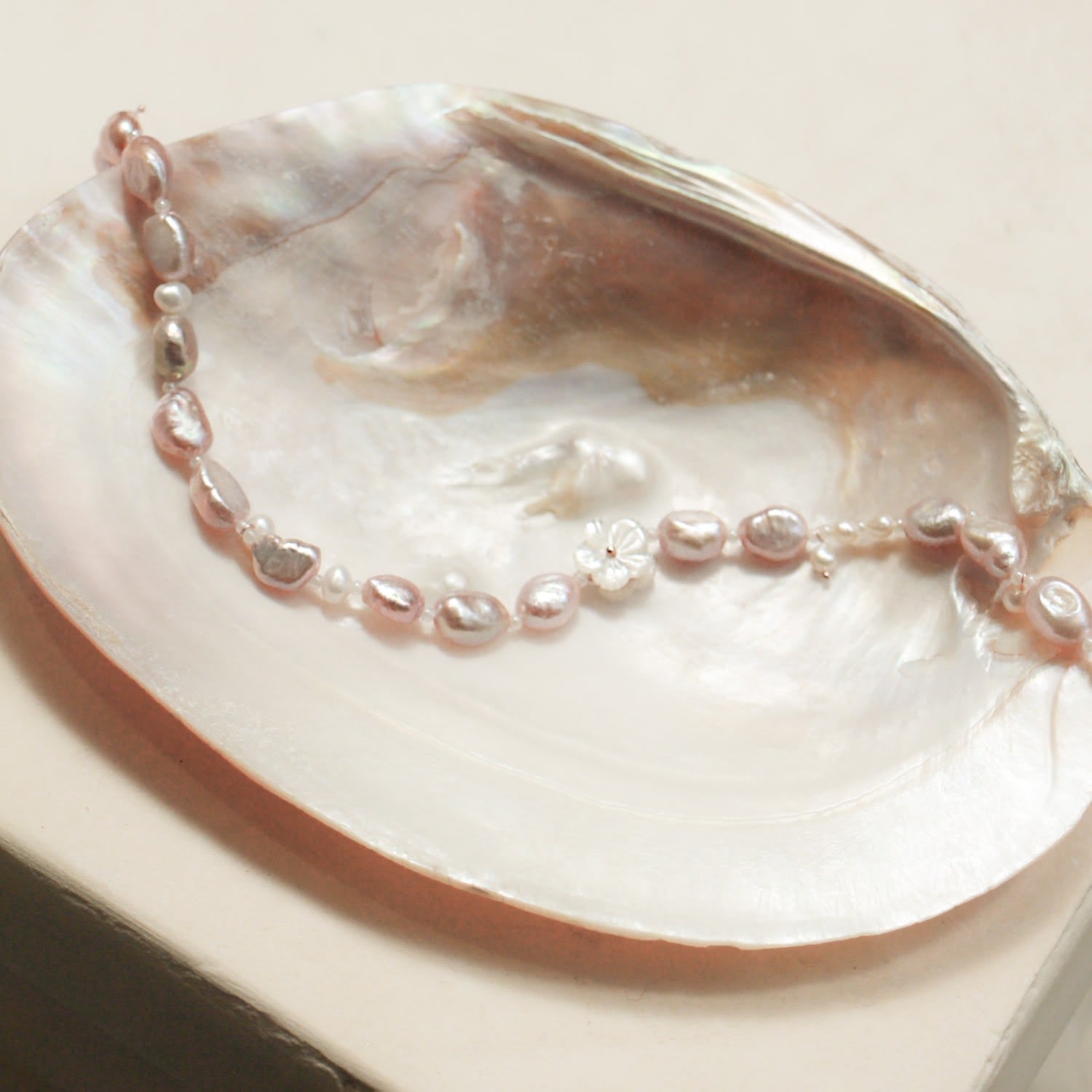 Cleito Matmazel Pink Pearl Necklace