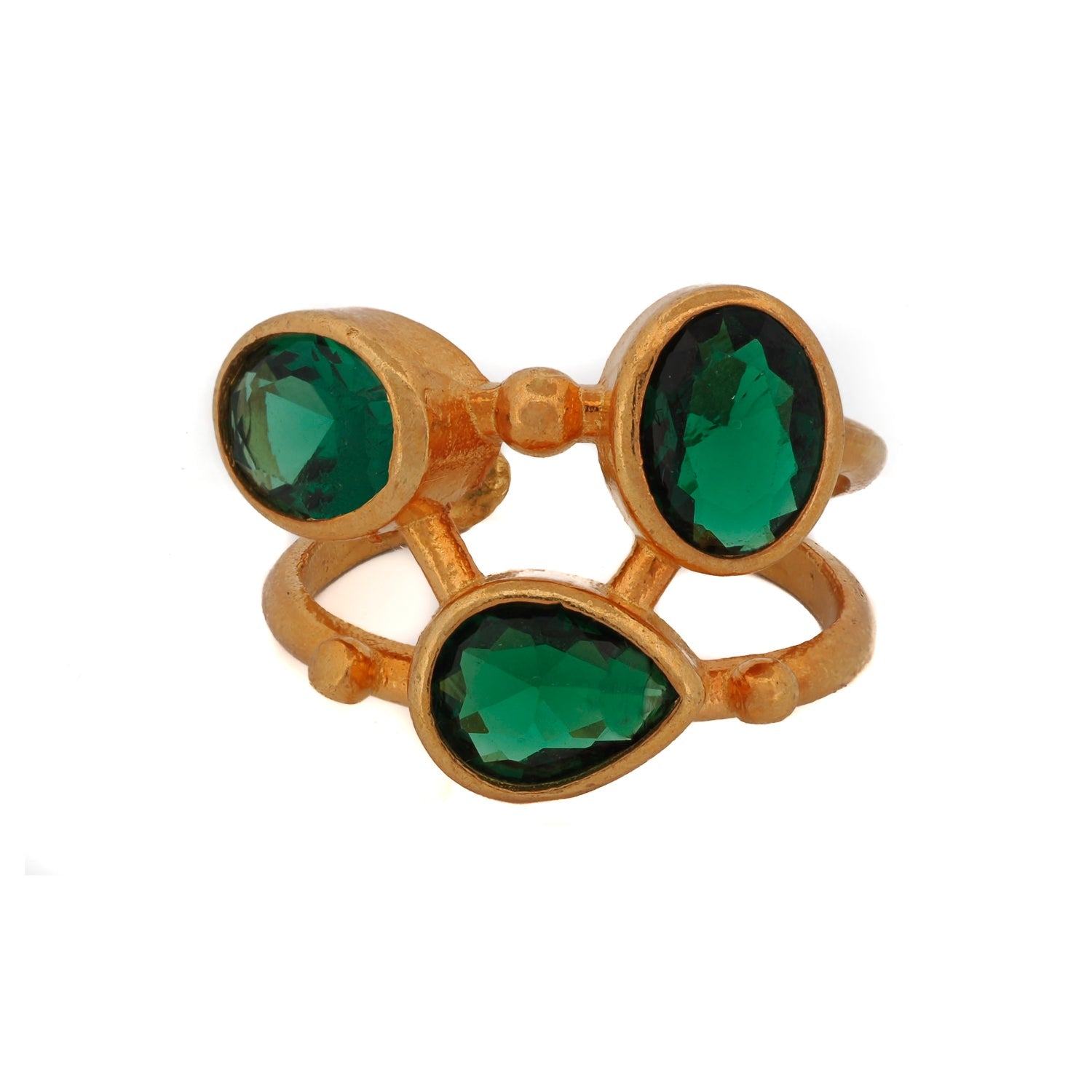 Cleopatra Jade & Gold Adjustable Ring - Green