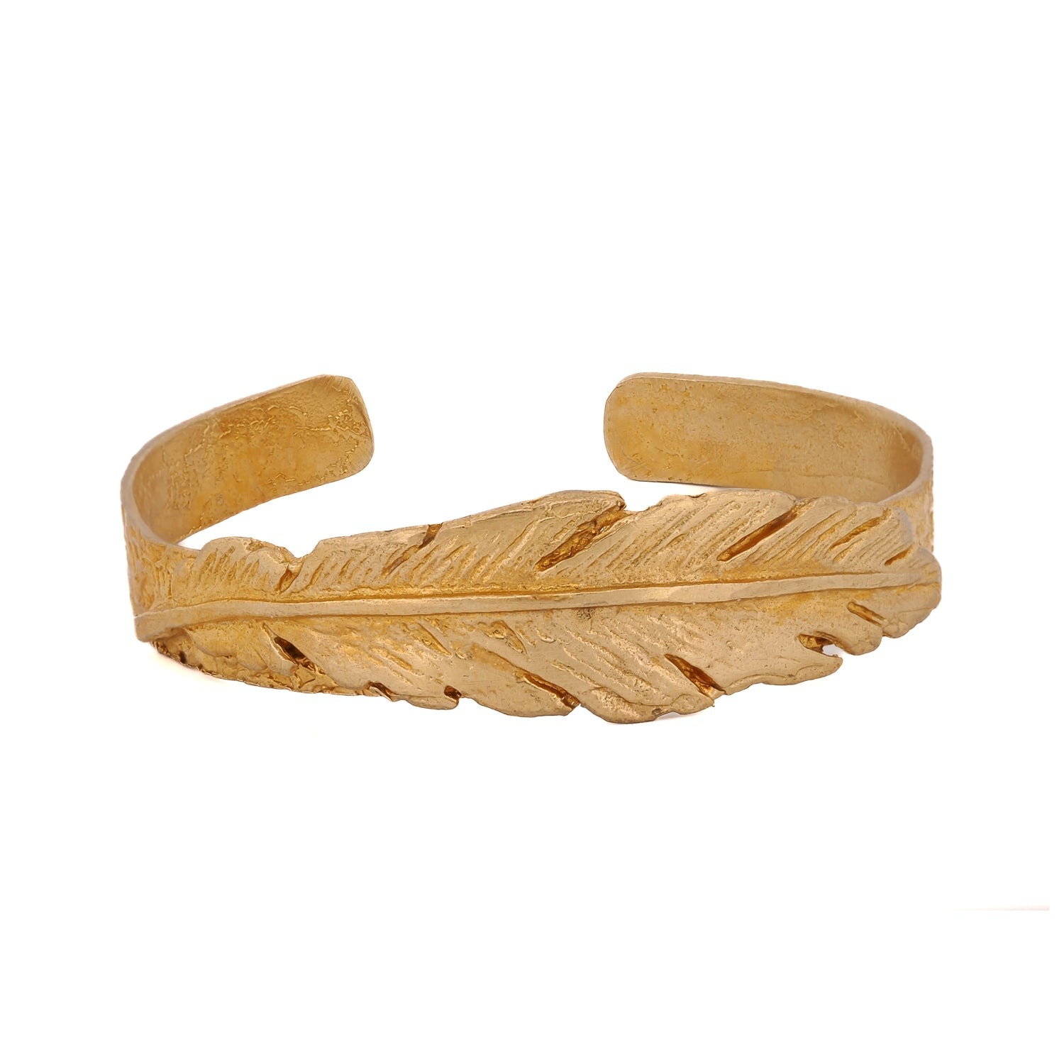 Cleopatra Leaf Gold Cuff Bracelet - Gold