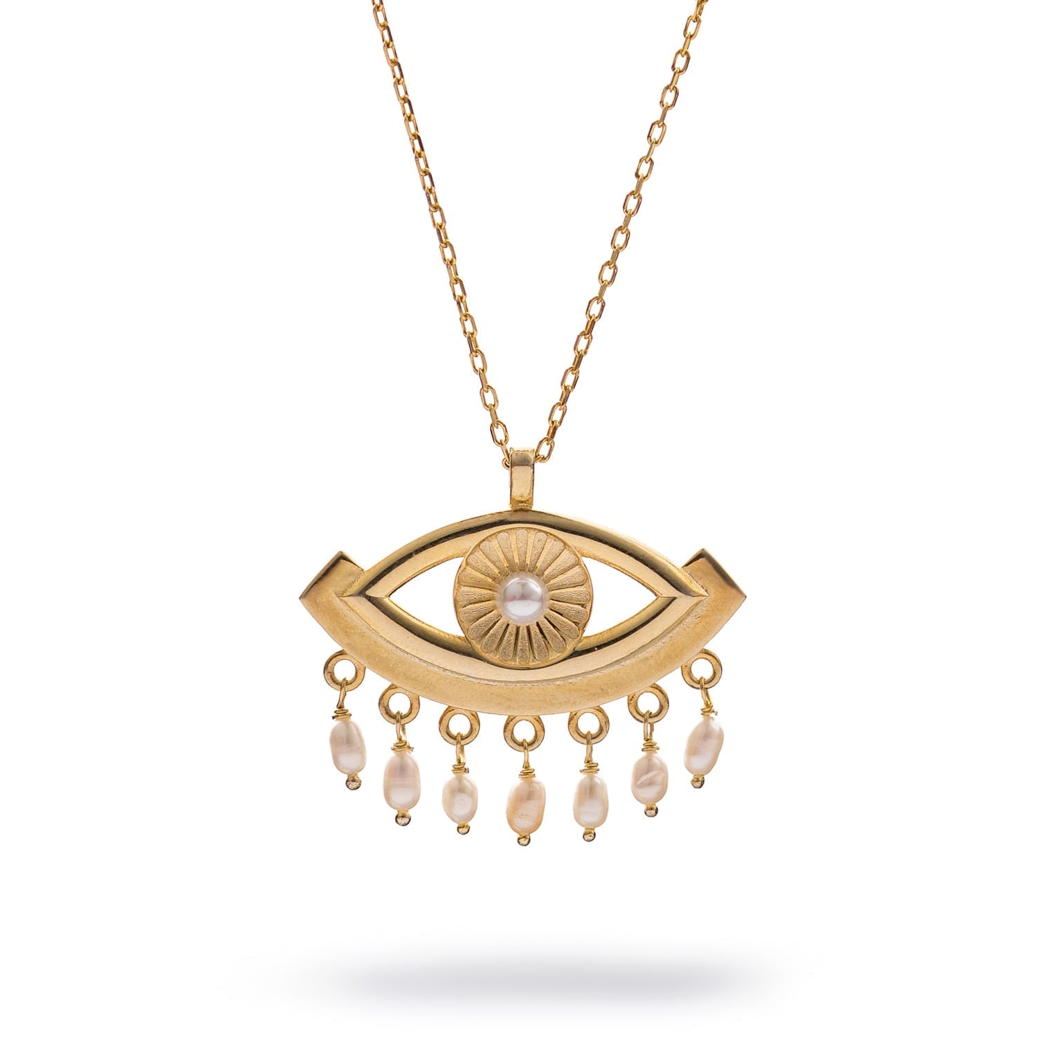 Cleopatra’s Mystic Pearl Eye Gold Necklace - Gold