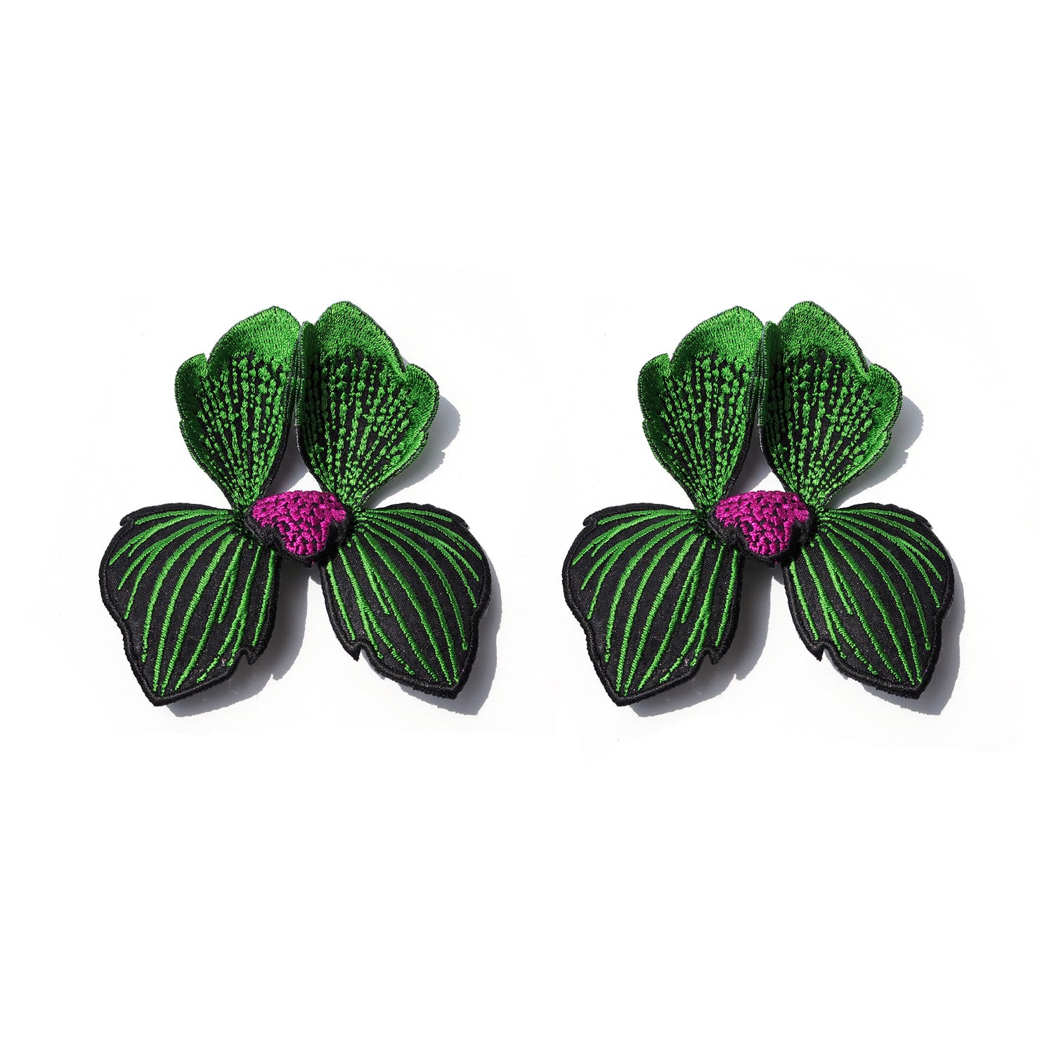 Click Flora Embroider Earrings - Green
