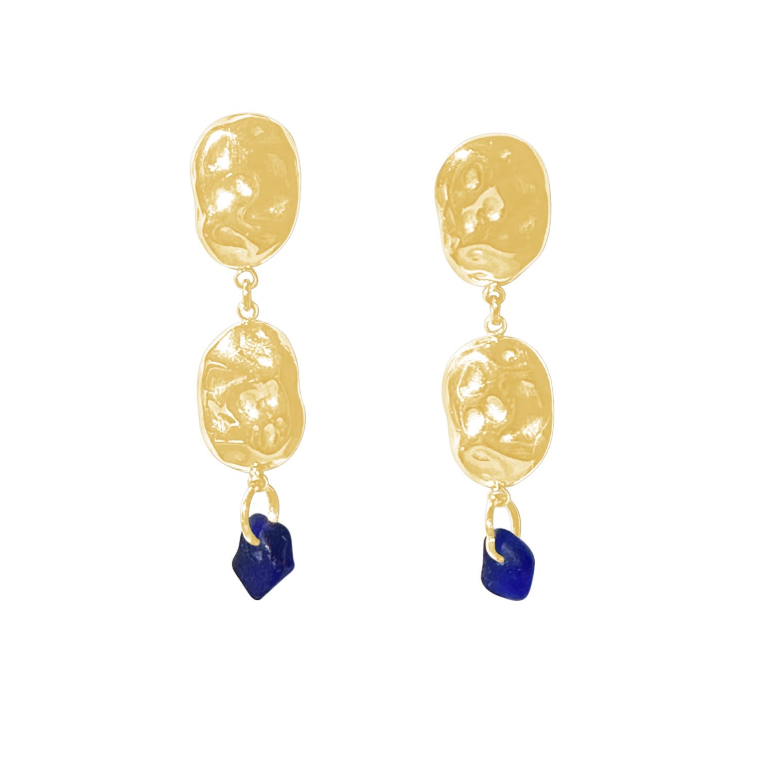 Cliff Earrings Blue Sea Glass