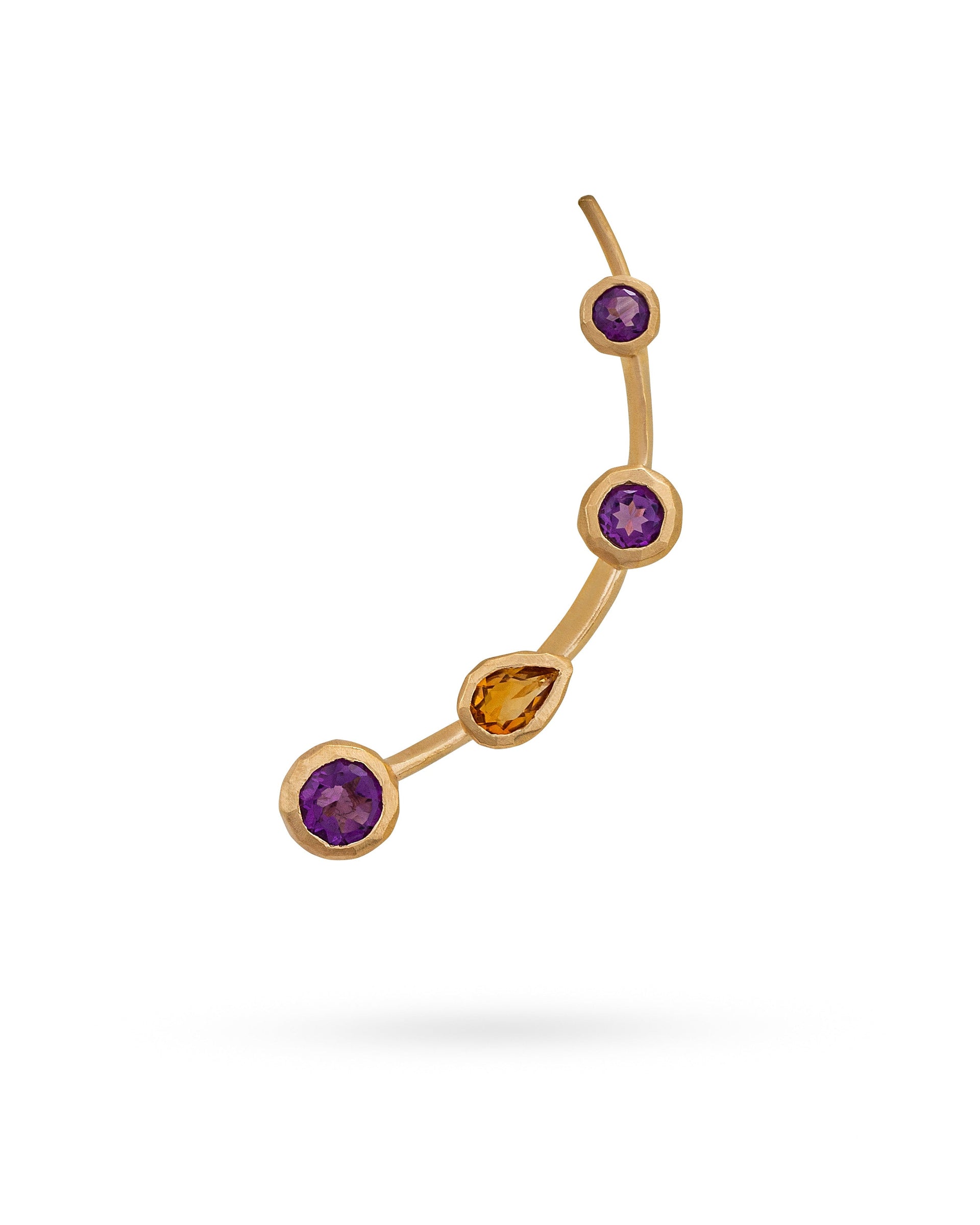 Climber Earring Amethyst & Citrine Quartz