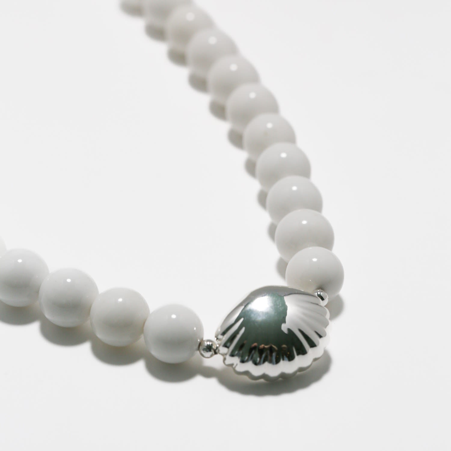 Clio Bead Necklace White