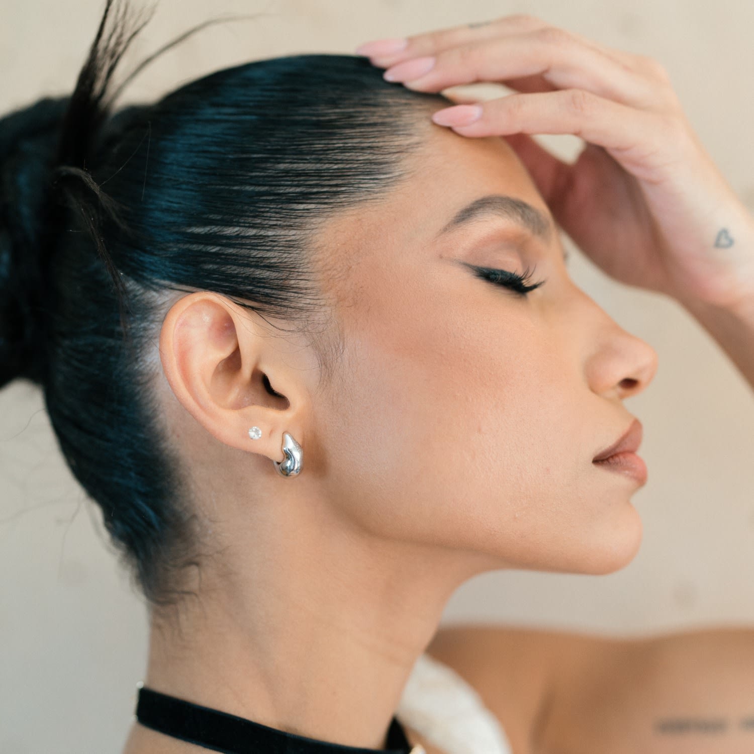 Cloud Grande Hoops Silver