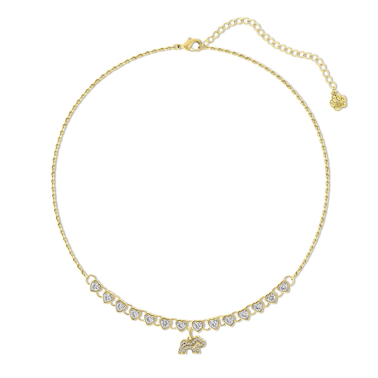 Cloud Haven Cz Heart Logo Pendant Necklace Gold