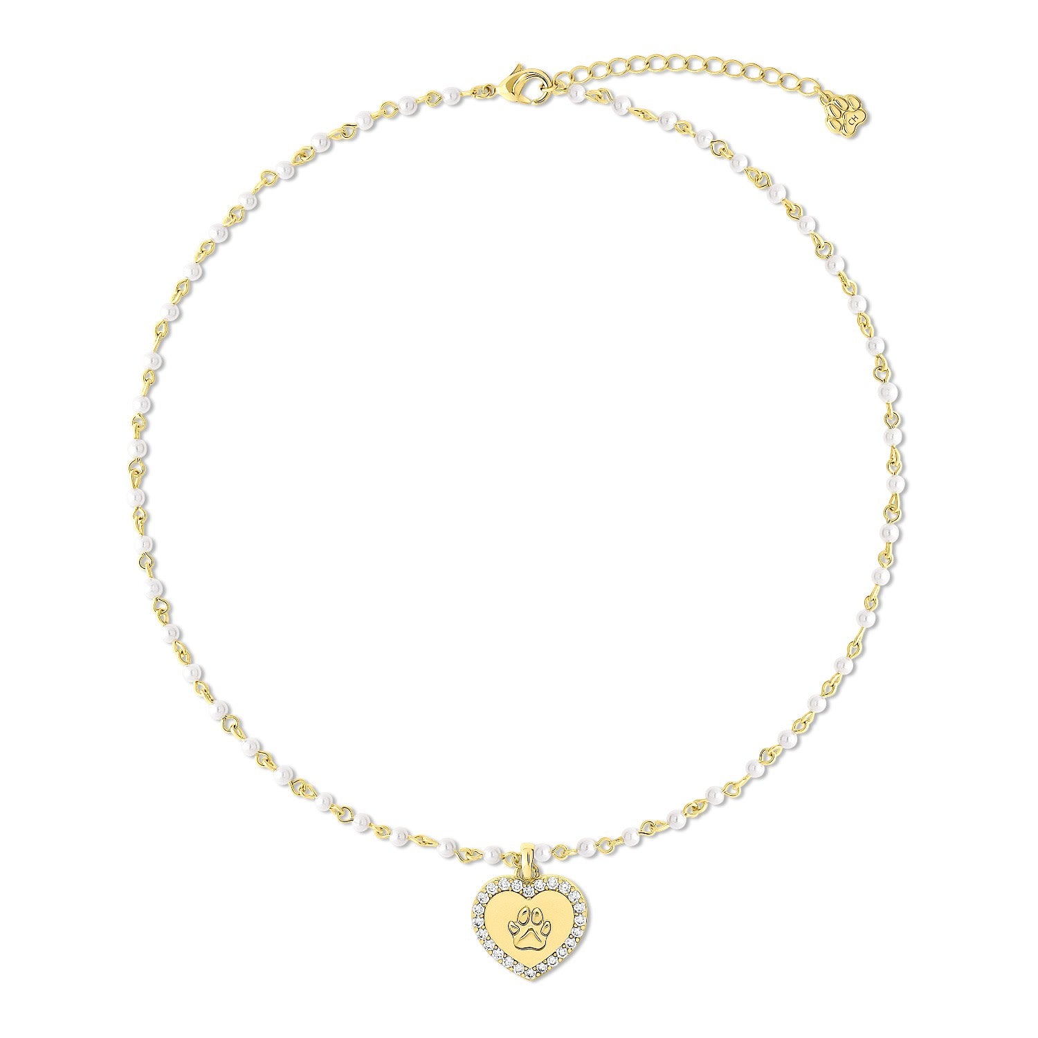 Cloud Haven Faux Pearl Heart Pendant Necklace