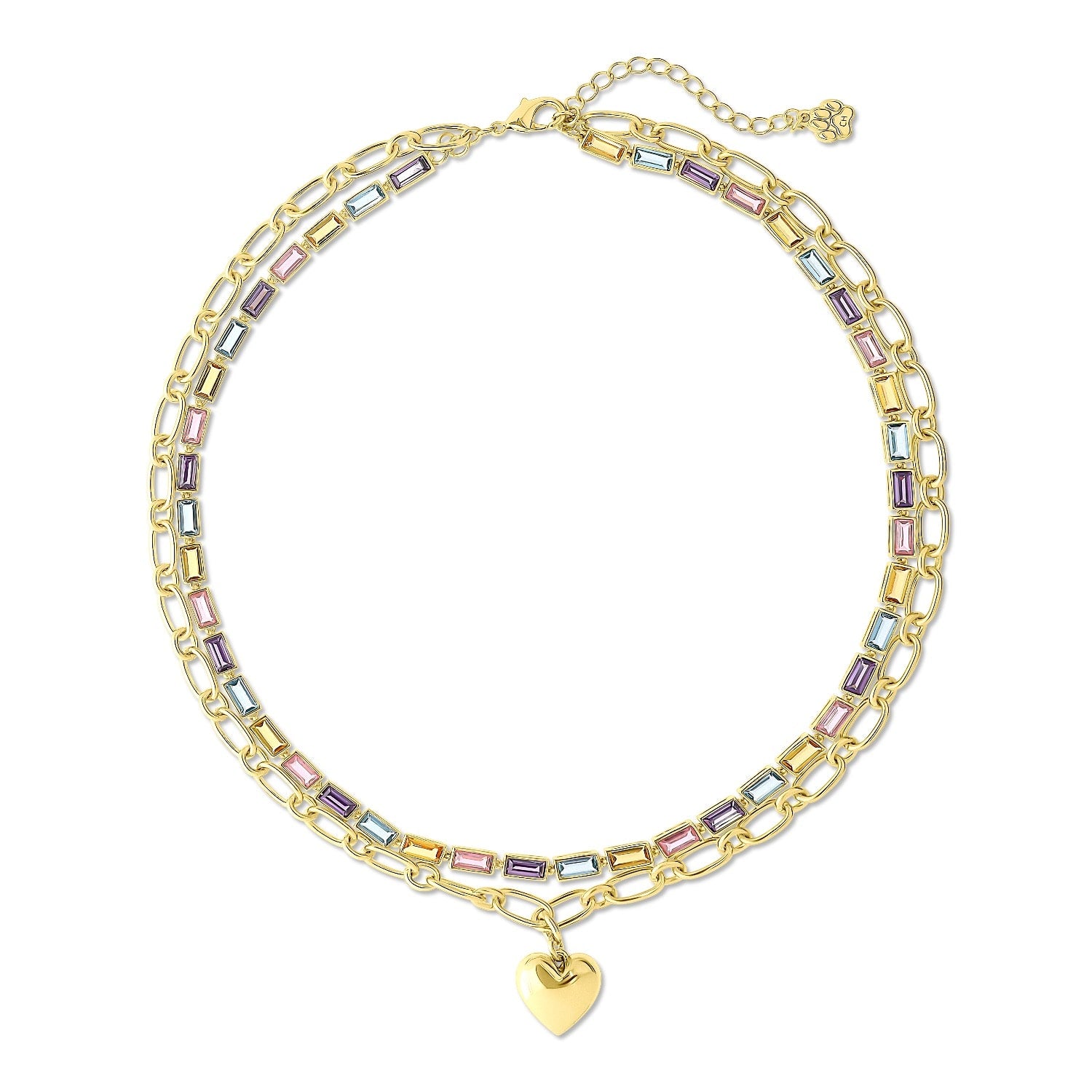 Cloud Haven Layered Heart Necklace Gold