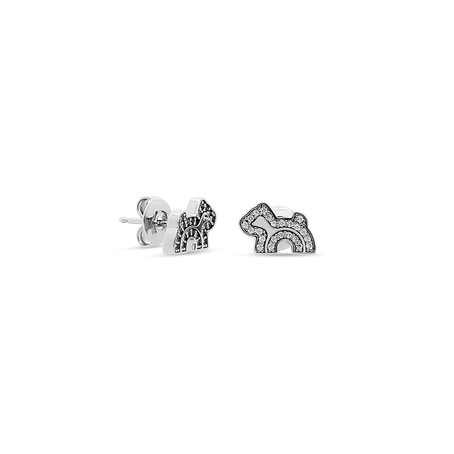 Cloud Haven Logo Stud Earrings Silver