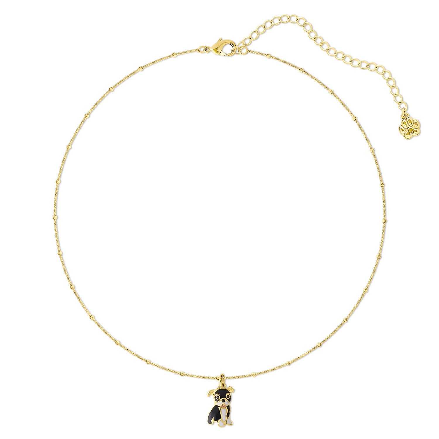 Cloud Haven Mini Bulldog Sweetie Pendant In Licorice Black