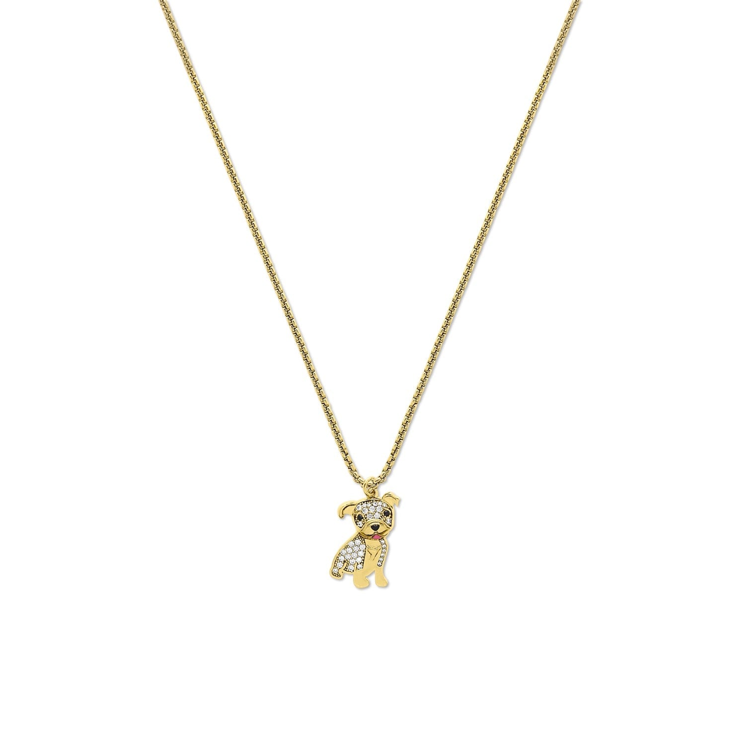 Cloud Haven Mini Cz Bulldog Pendant Necklace