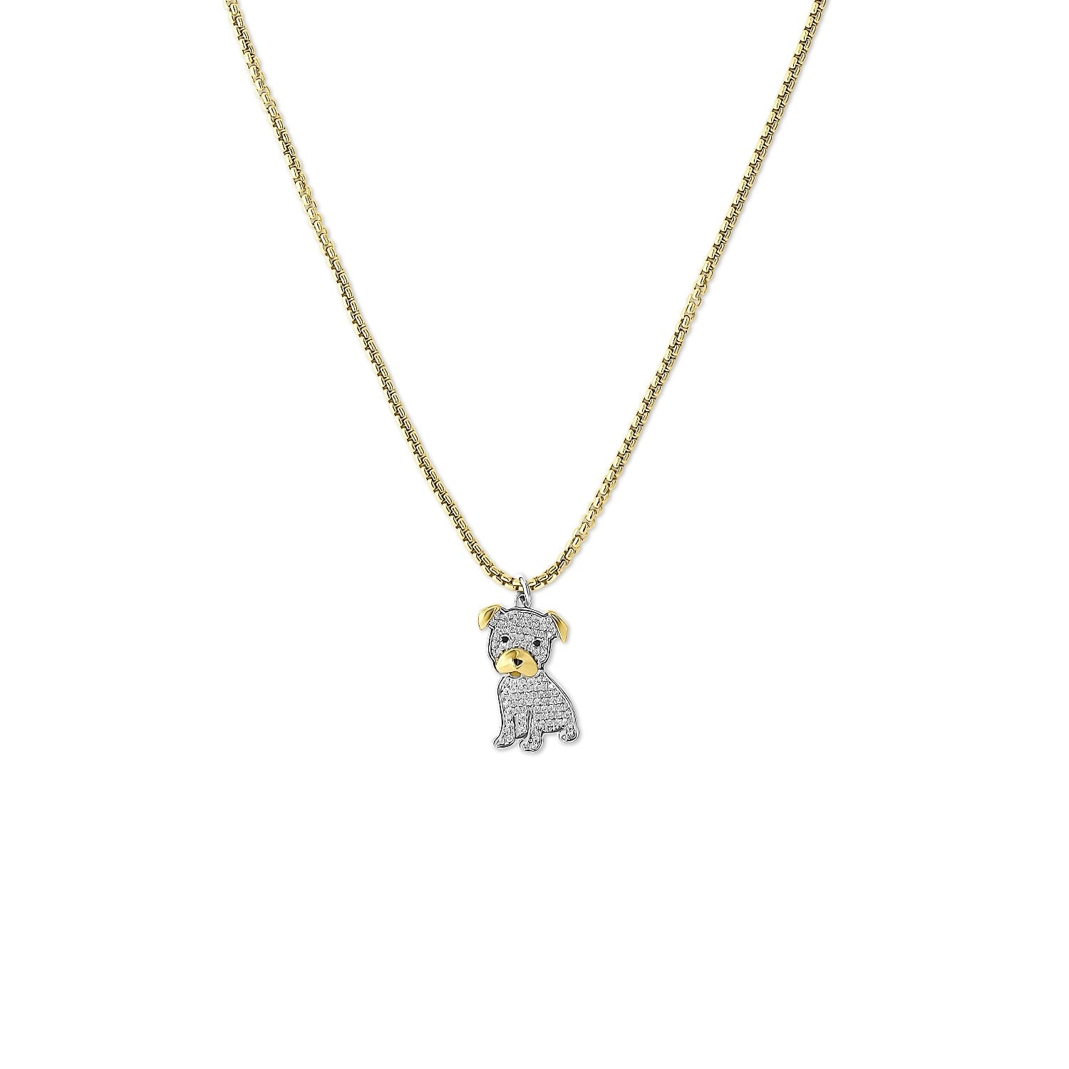 Cloud Haven Mini Cz Pit Bull Pendant Necklace