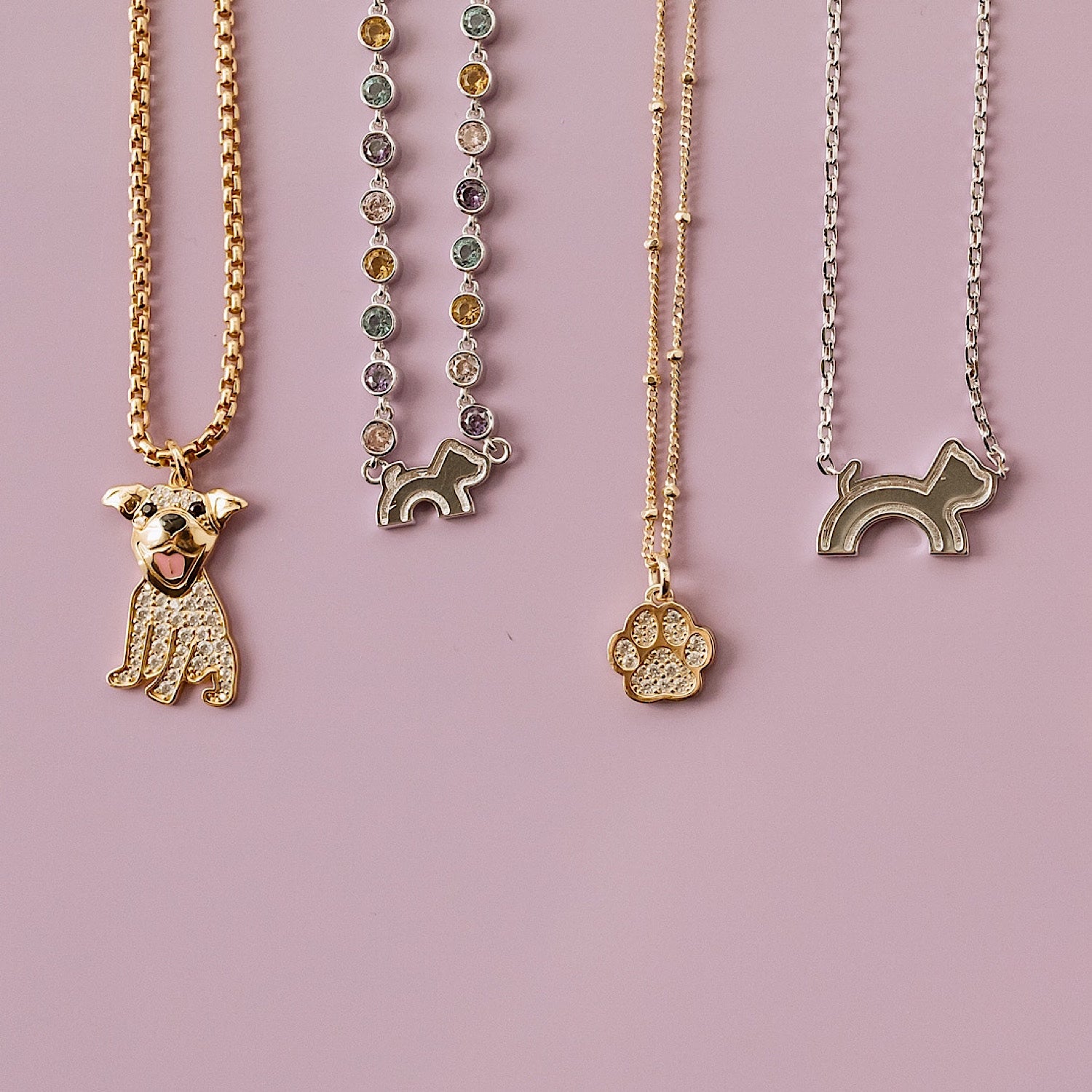 Cloud Haven Mini Cz Smiling Pittie Pendant Necklace