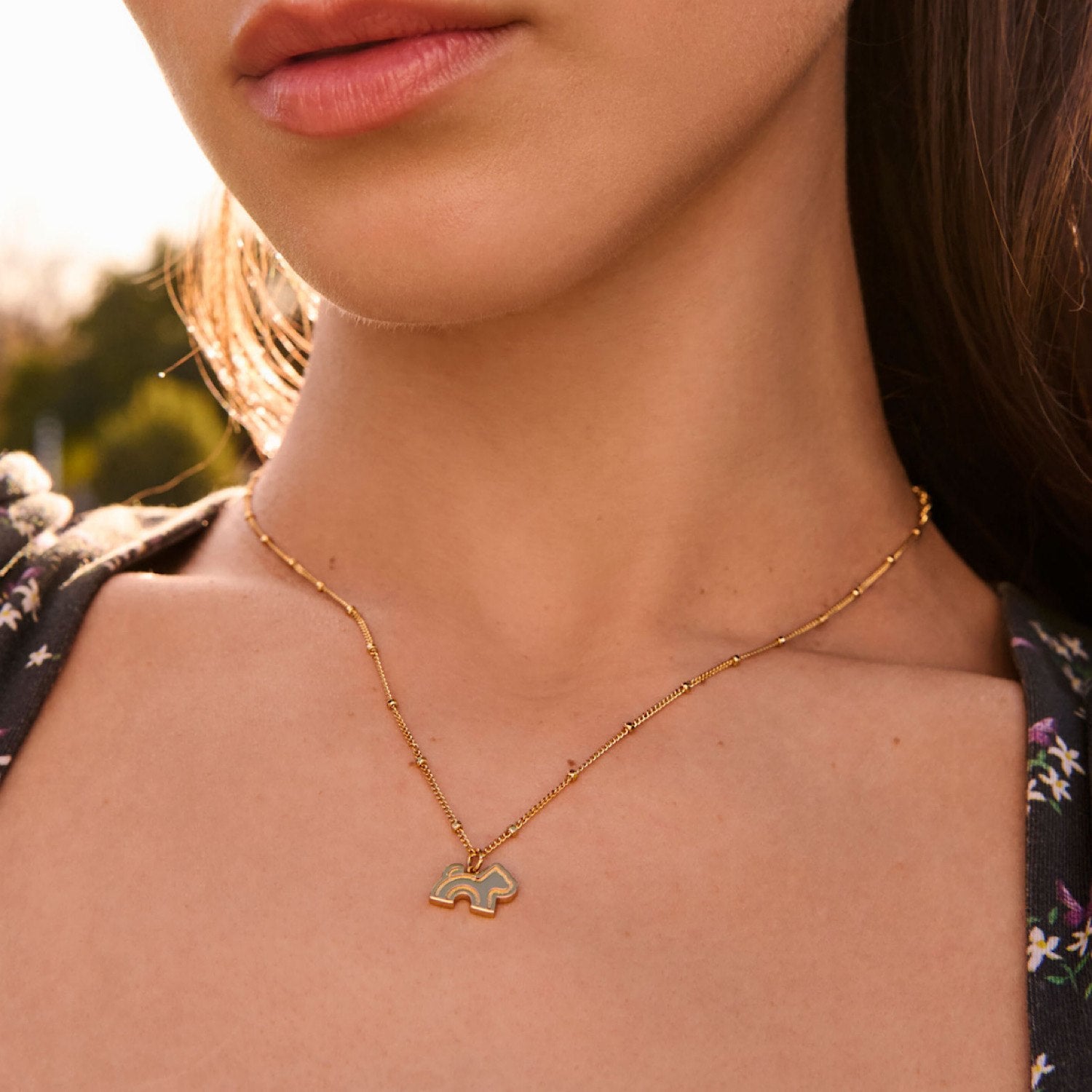 Cloud Haven Mini Dainty Logo Pendant Necklace Gold