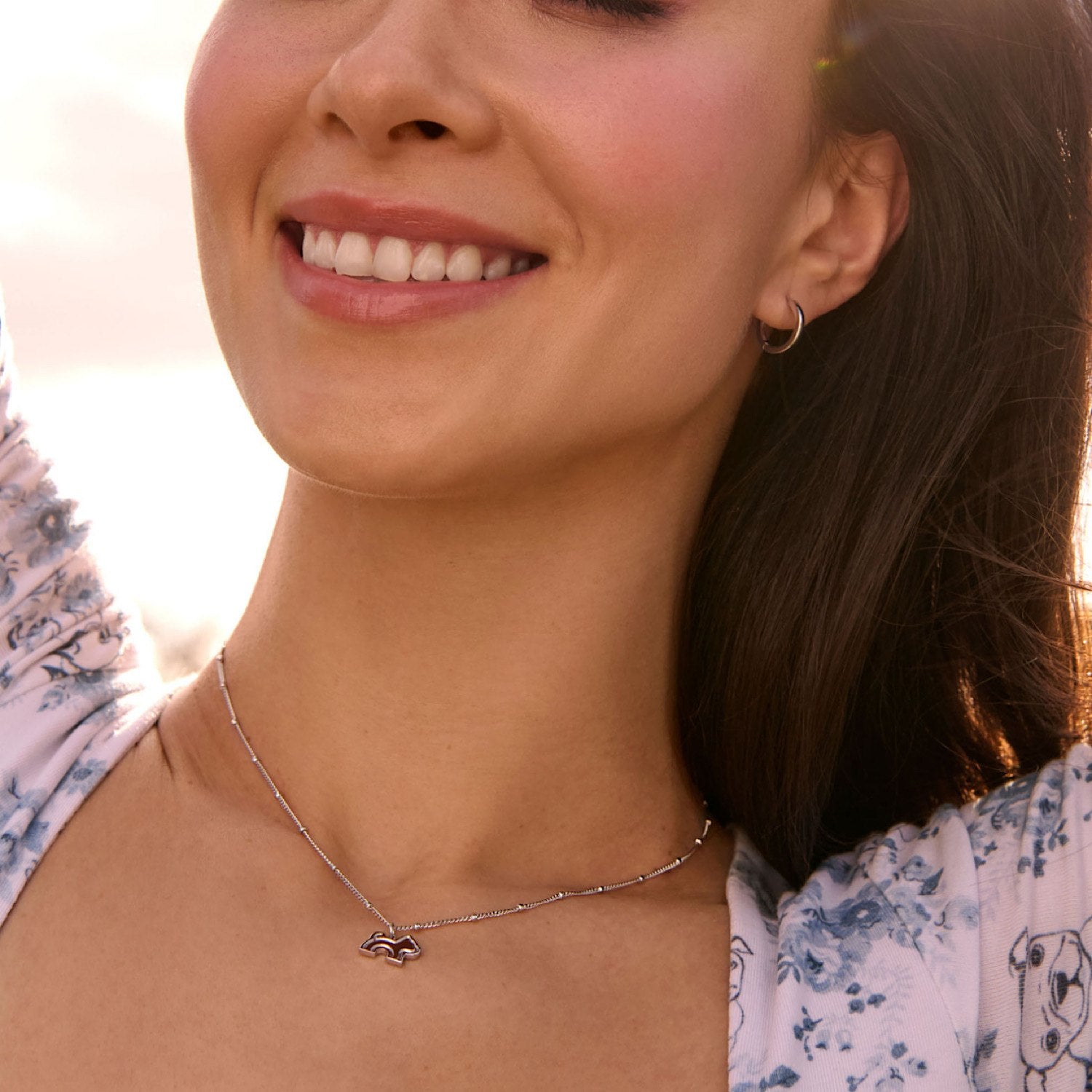 Cloud Haven Mini Dainty Logo Pendant Necklace Silver