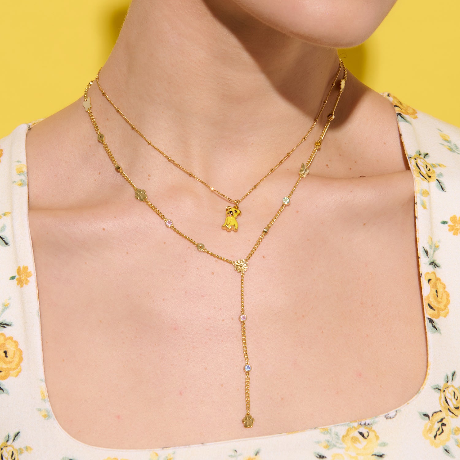 Cloud Haven Paw Print Rosary Necklace