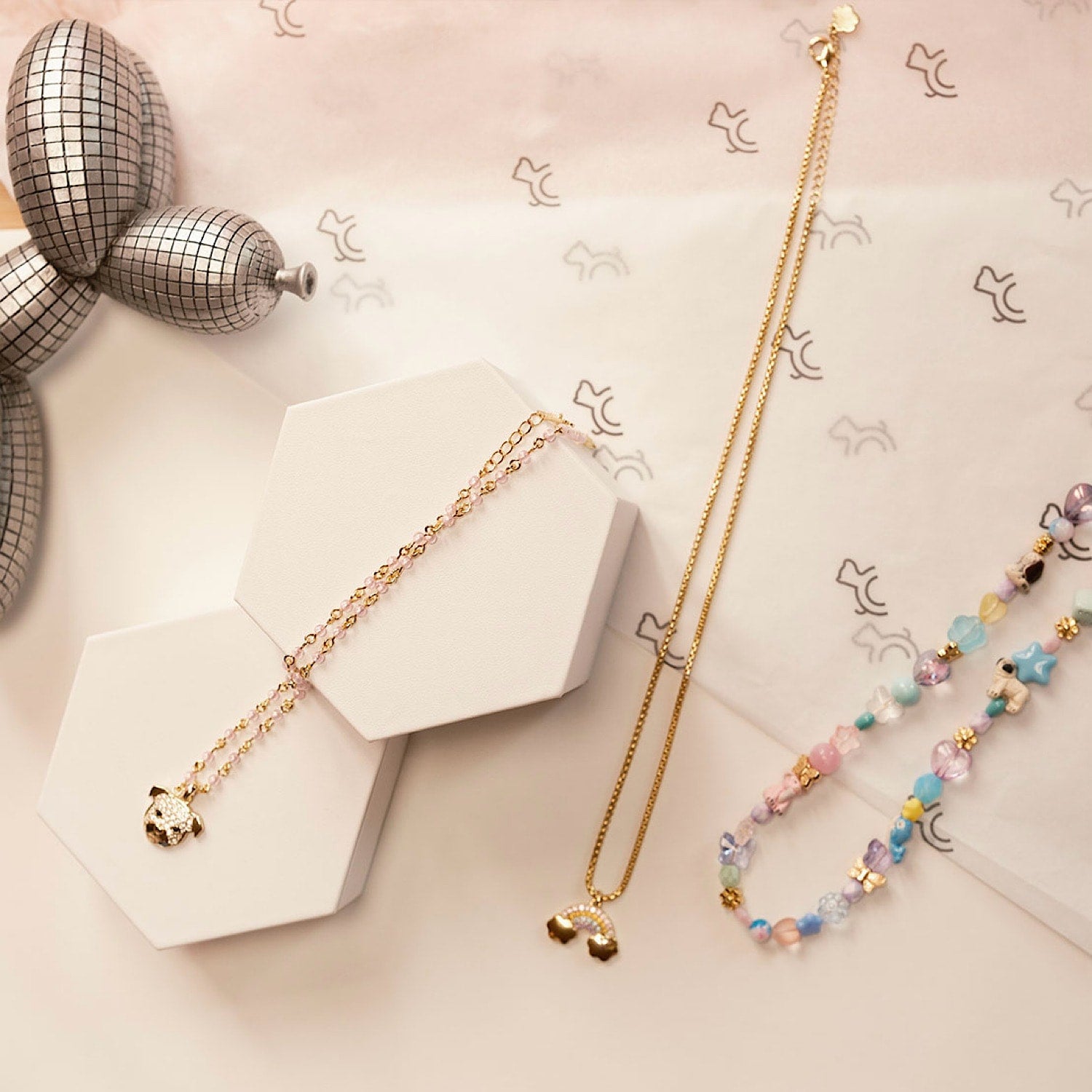 Cloud Haven Rainbow Pendant Necklace