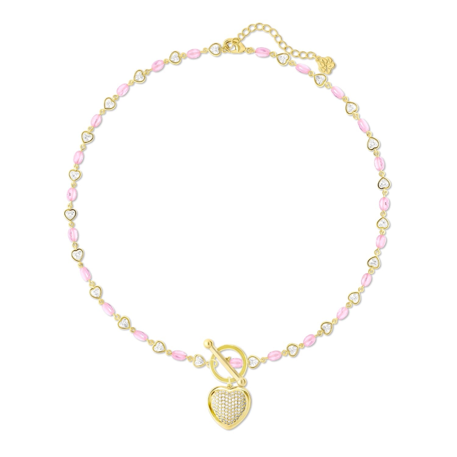 Cloud Haven Studded Heart Clasp Necklace