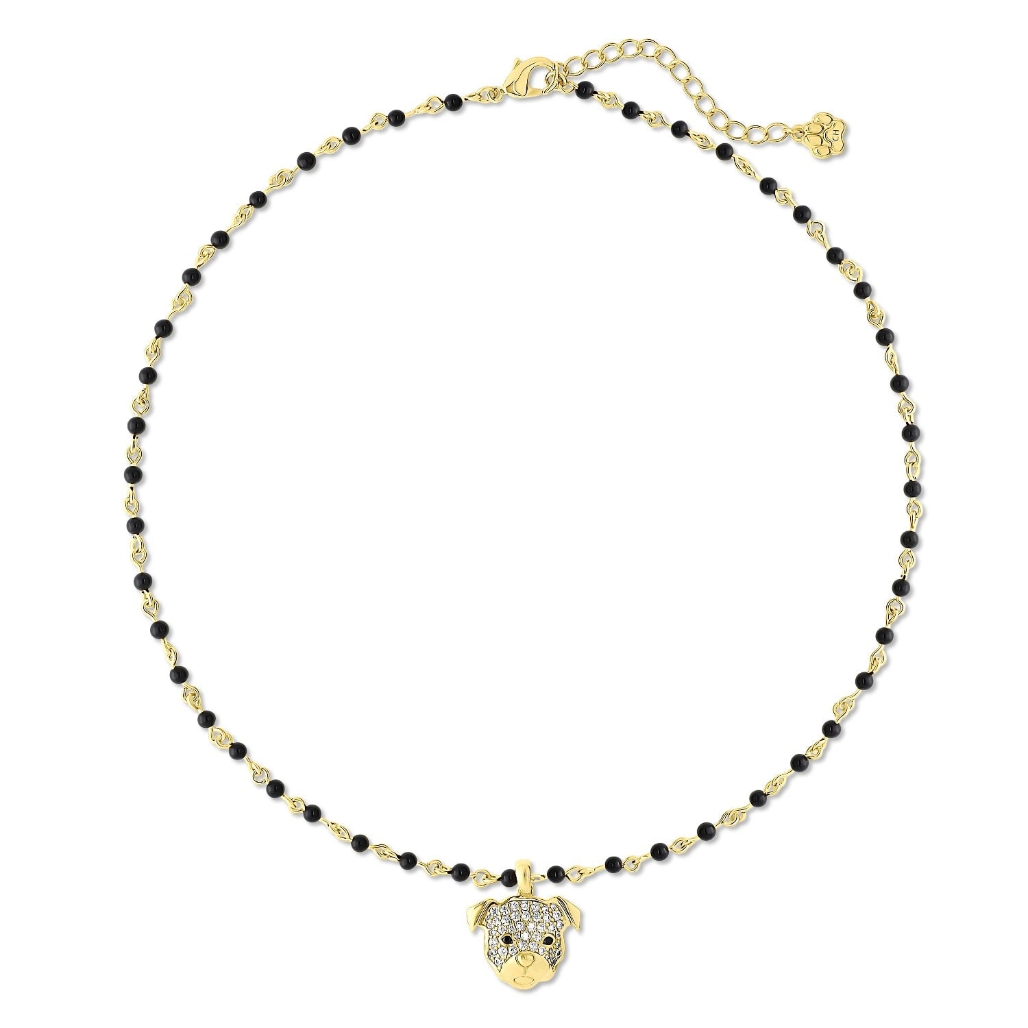 Cloud Havensoft Hearted Pit Bull Cz Necklace Black