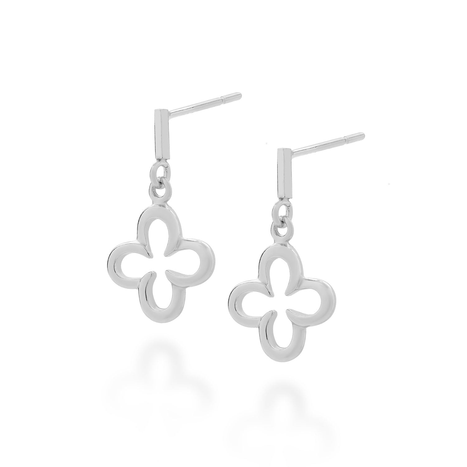 Clover Drop Earrings Sterling Silver