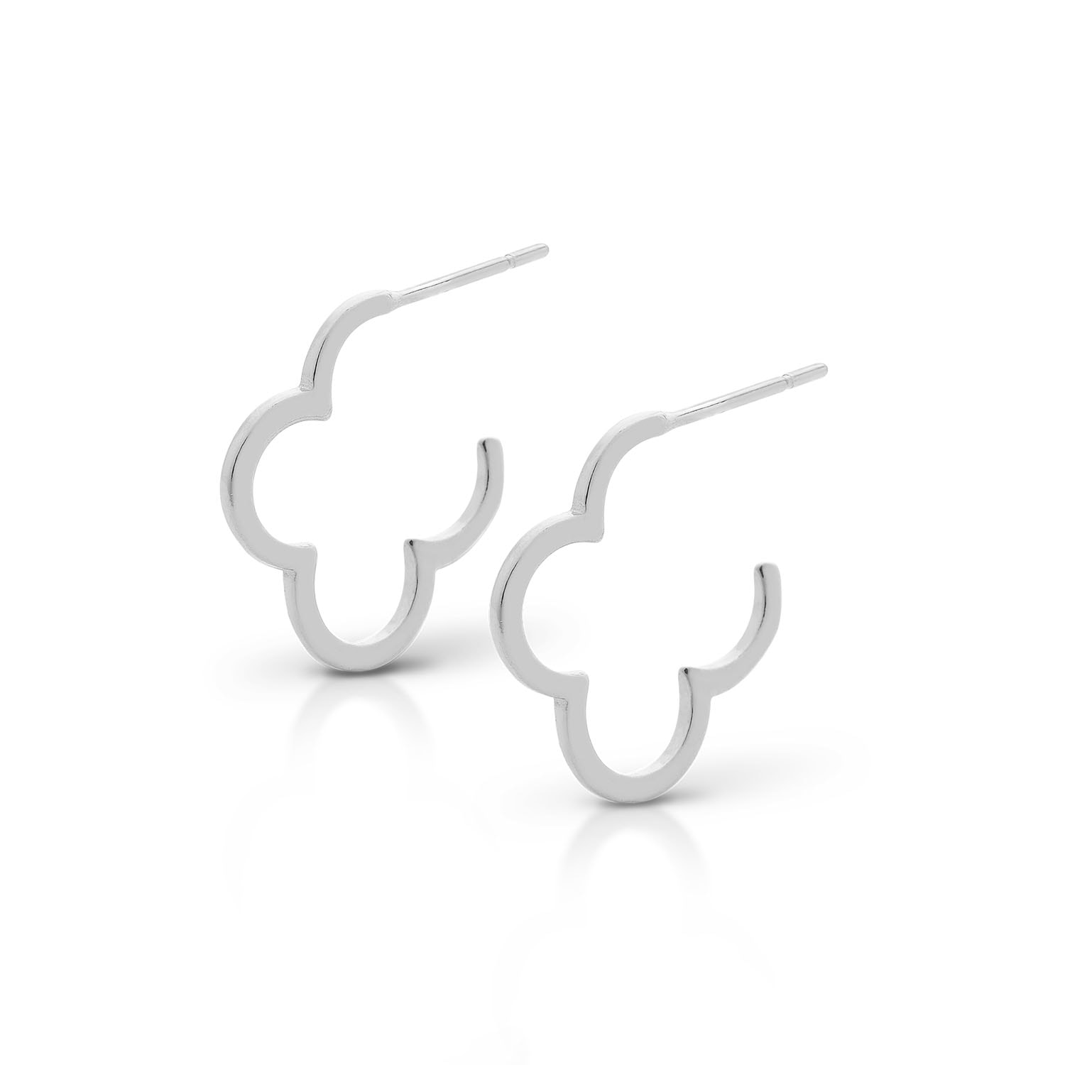 Clover Hoop Earrings Sterling Silver