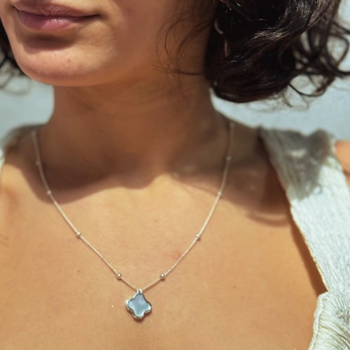 Clover Necklace Silver Mother Of Pearl