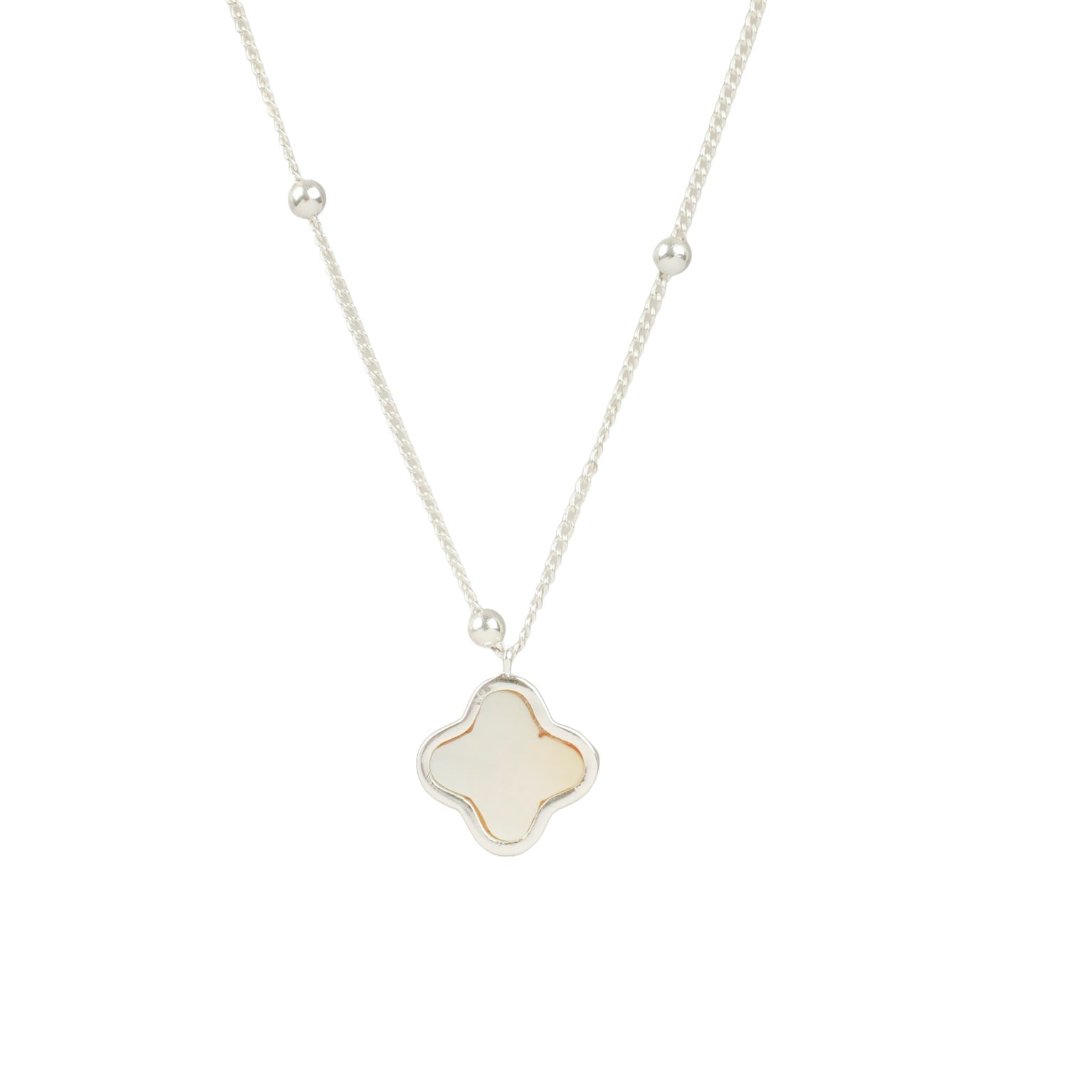 Clover Necklace Silver Mother Of Pearl