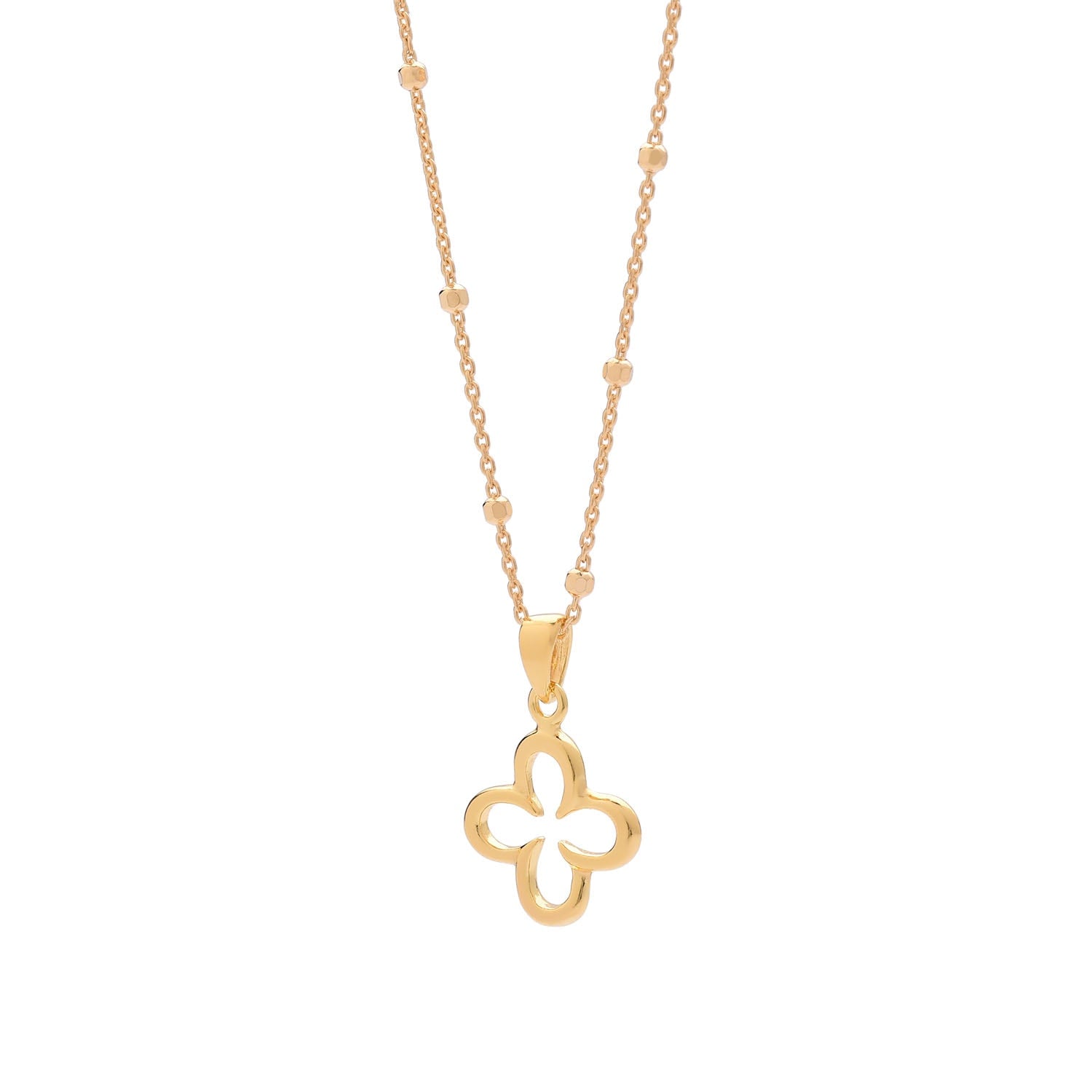 Clover Necklace Gold Plated Sterling Silver