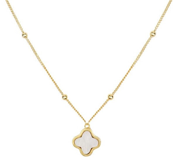 Clover Necklace Gold Mother Of Pearl