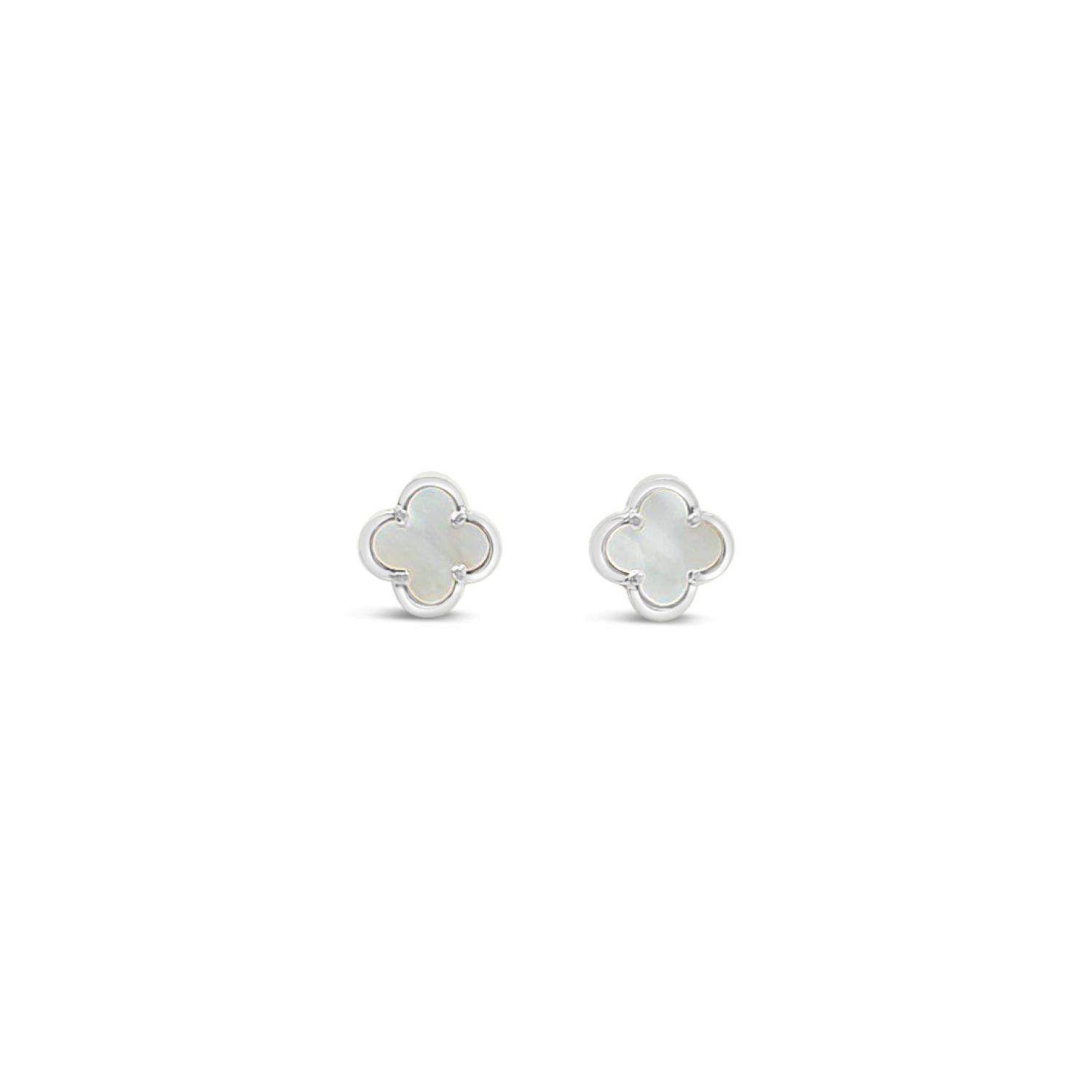 Clover Stud Earring Eight Mm -Mother Of Pearl