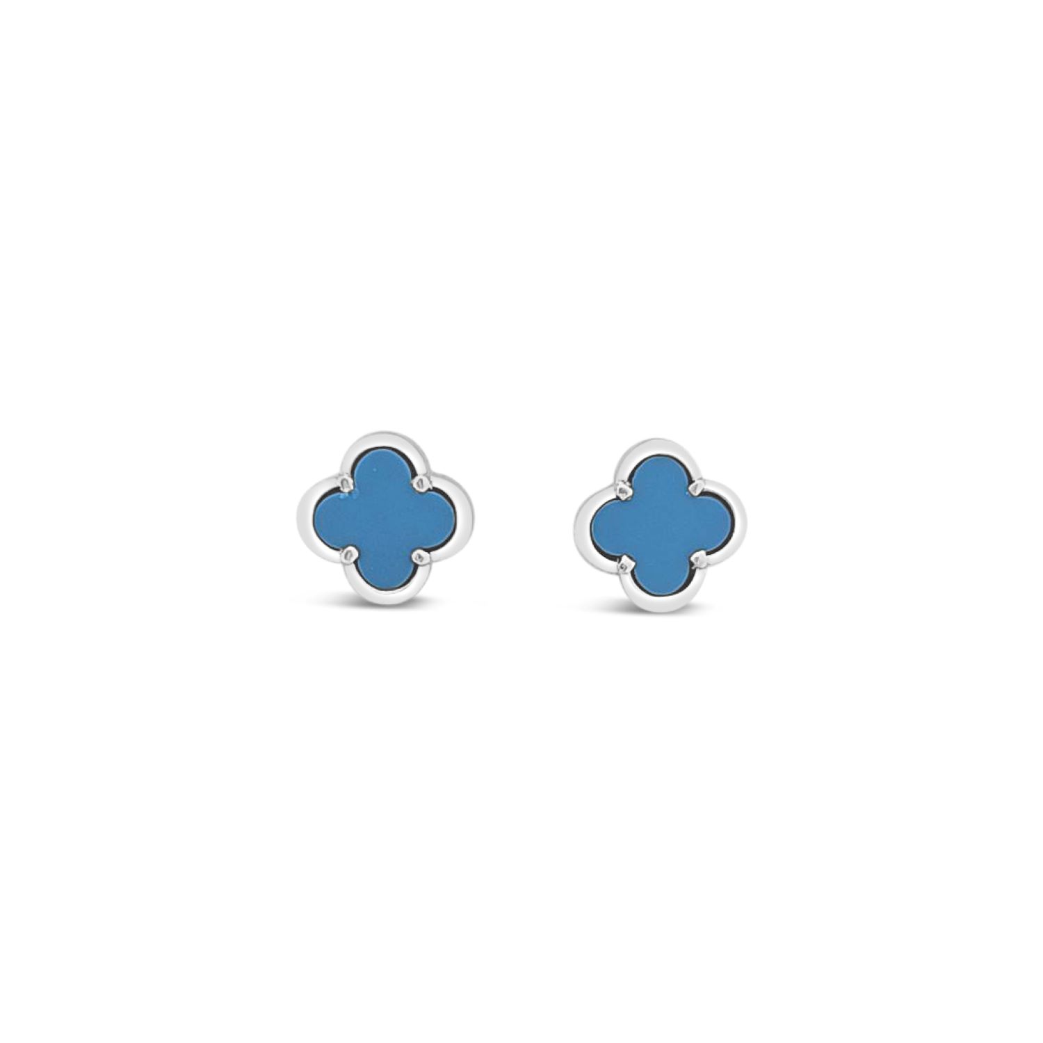 Clover Stud Earring Eight Mm - Turquoise
