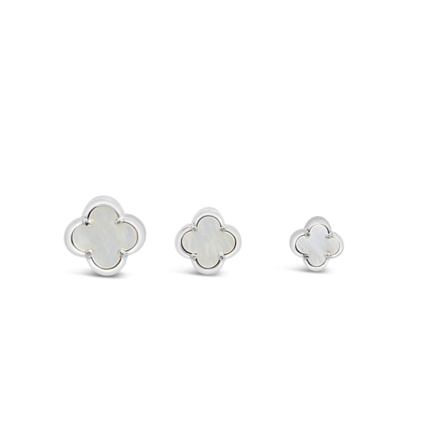 Clover Stud Earring Eight Mm -Mother Of Pearl