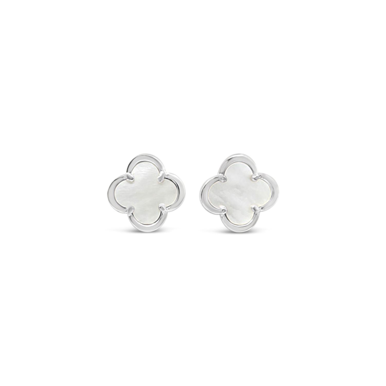 Clover Stud Earring Twelve Mm -Mother Of Pearl