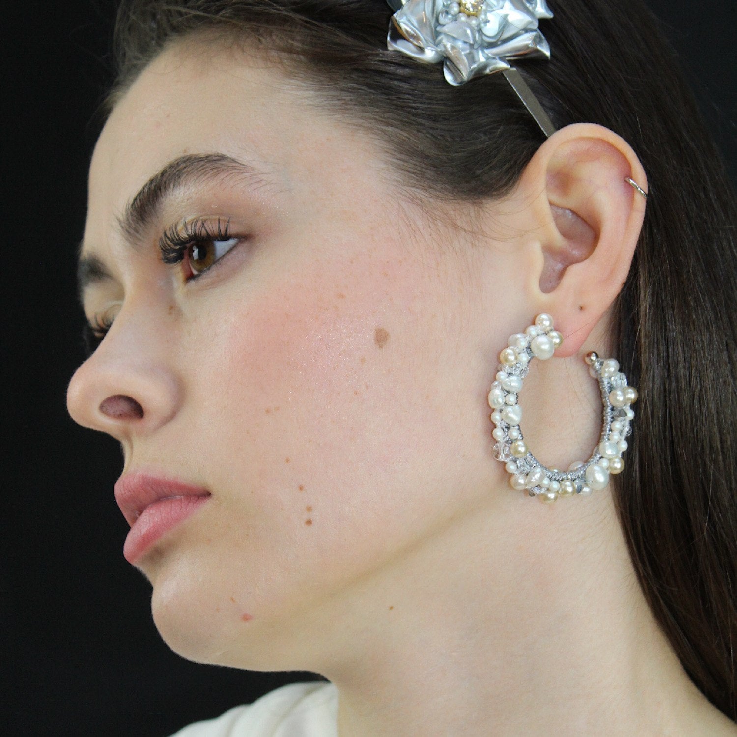 Cluster Hoops Silver