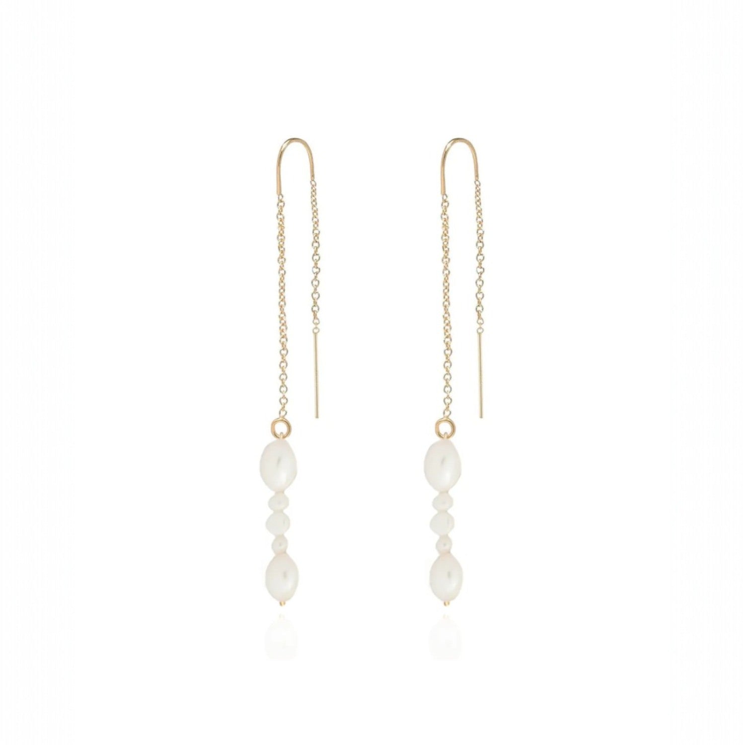 Coast Baroque Pearl Gold Fine Threader Earrings