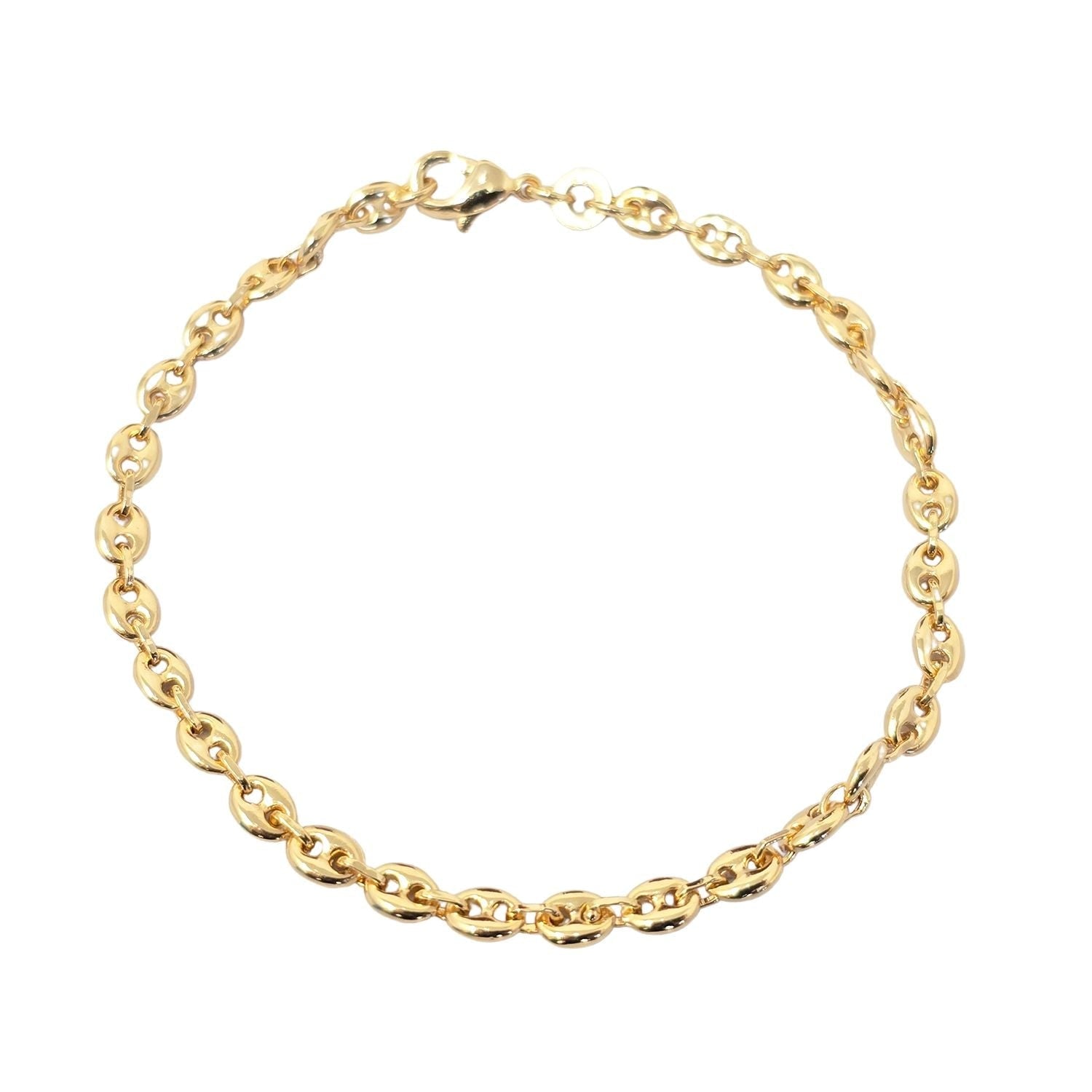Coffee Bean Gold Plated Chain Bracelet Luxe