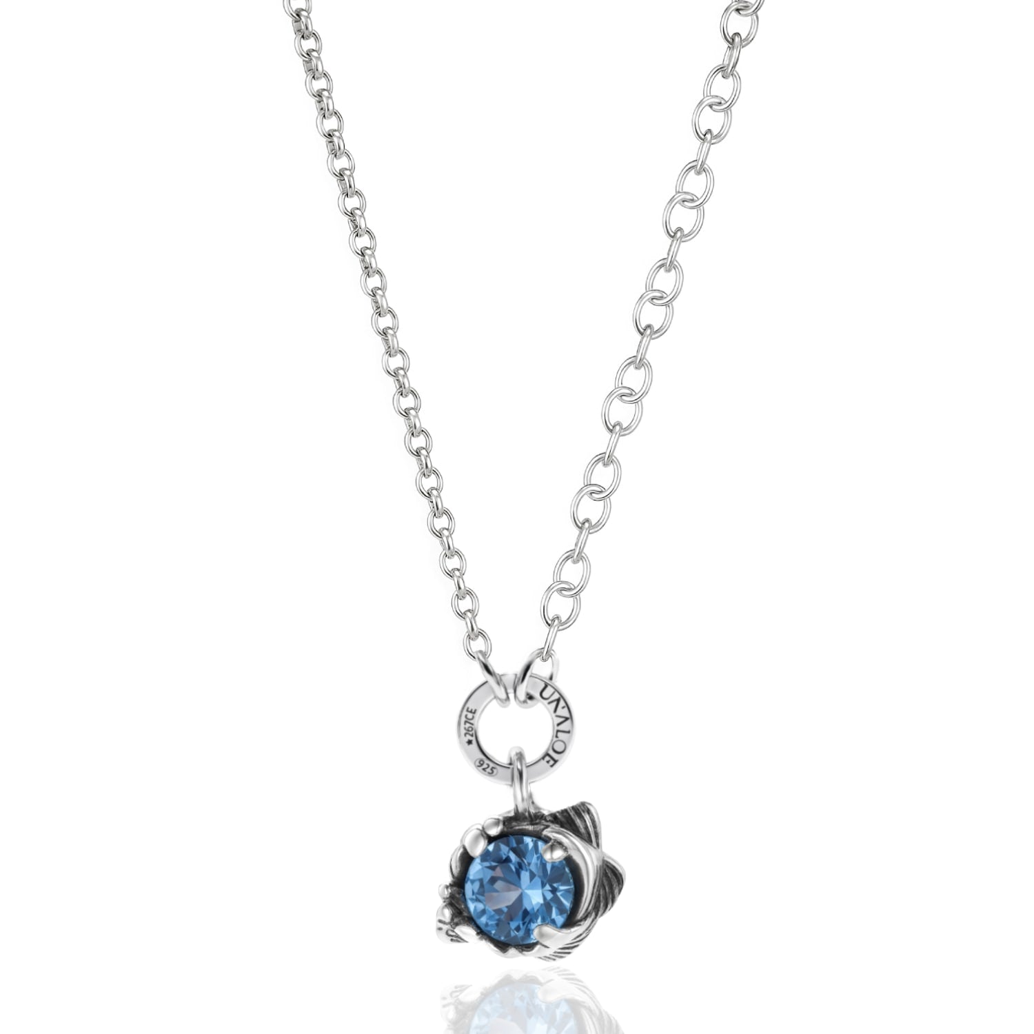 Coleus Circulus Necklace Silver With Royal Blue Zirconia
