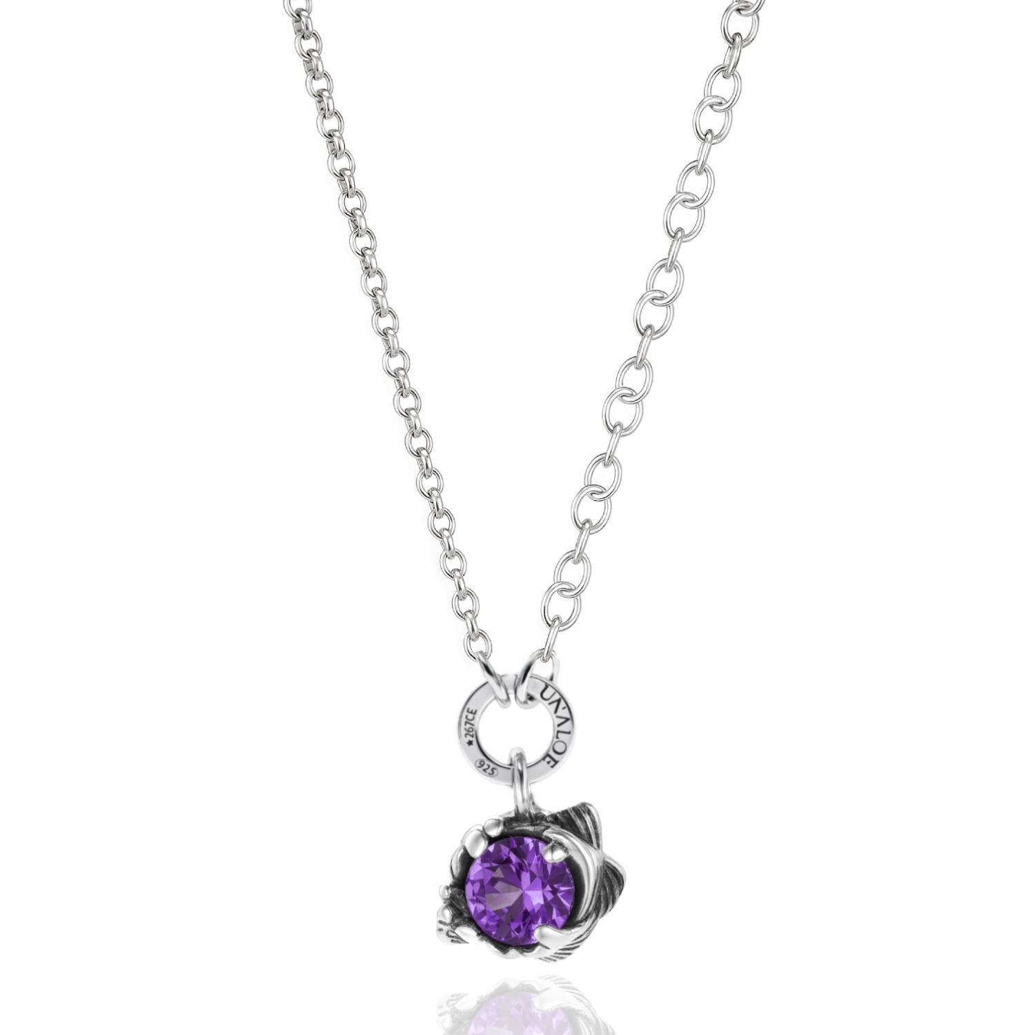 Coleus Circulus Necklace Silver With Violet Zirconia