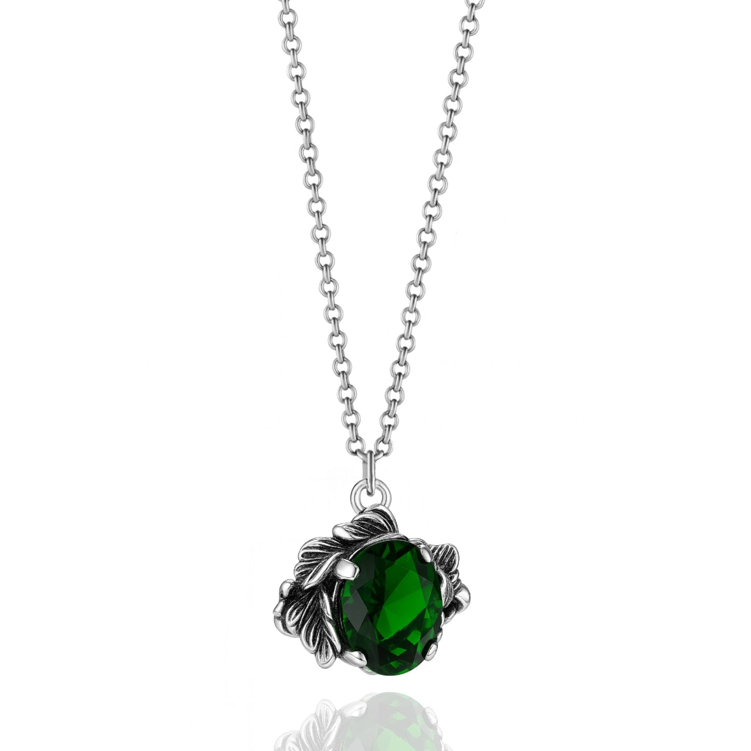 Coleus Ovalis Necklace Silver With Pea Zirconia - Elegant Women's Jewelry