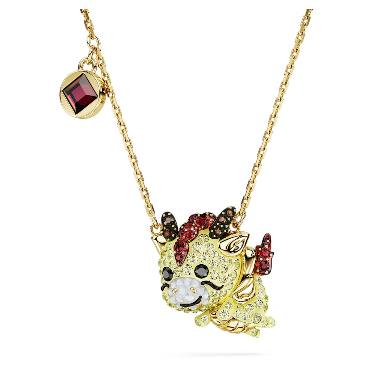 CHINESE ZODIAC PENDANT DRAGON YELLOW GOLD TONE PLATED