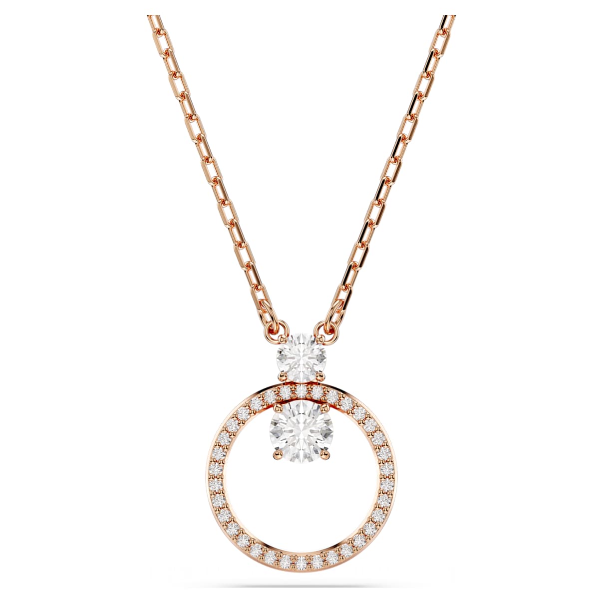 CONSTELLA PENDANT PAVE ROUND CUT WHITE ROSE GOLD TONE PLATED