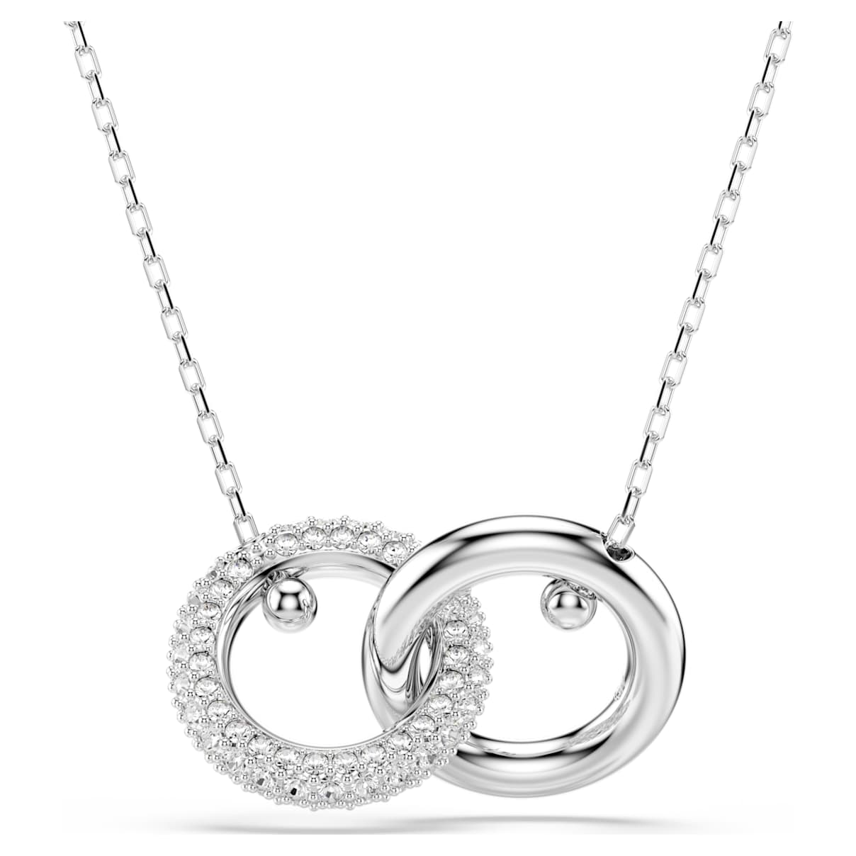 DEXTERA PENDANT INTERLOCKING LOOP WHITE RHODIUM PLATED