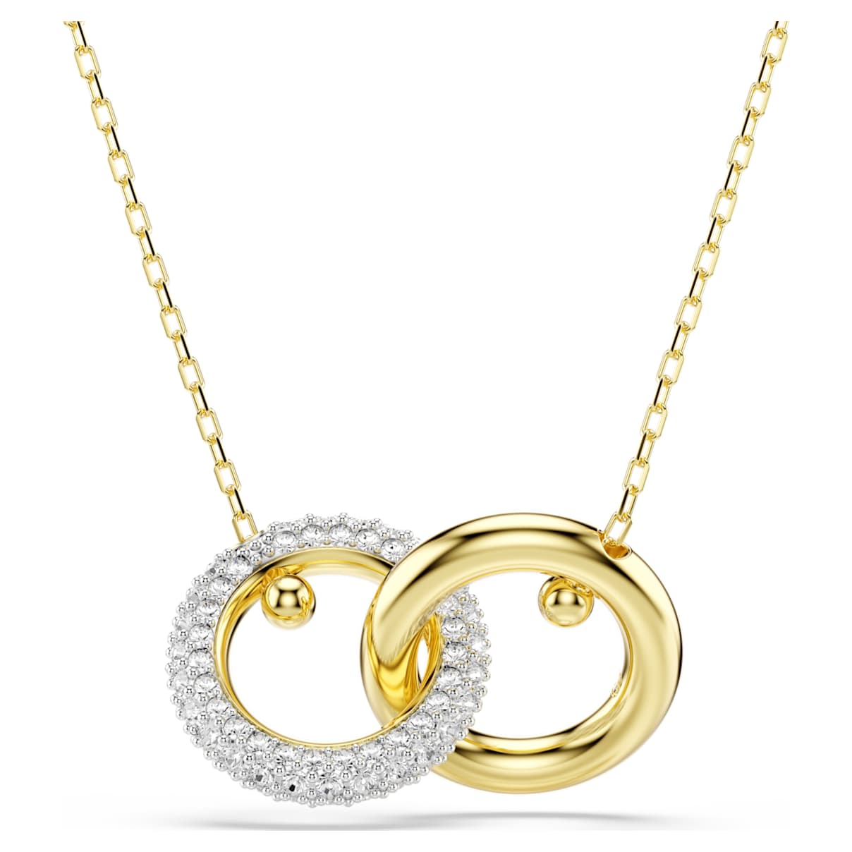 DEXTERA PENDANT INTERLOCKING LOOP WHITE GOLD TONE PLATED