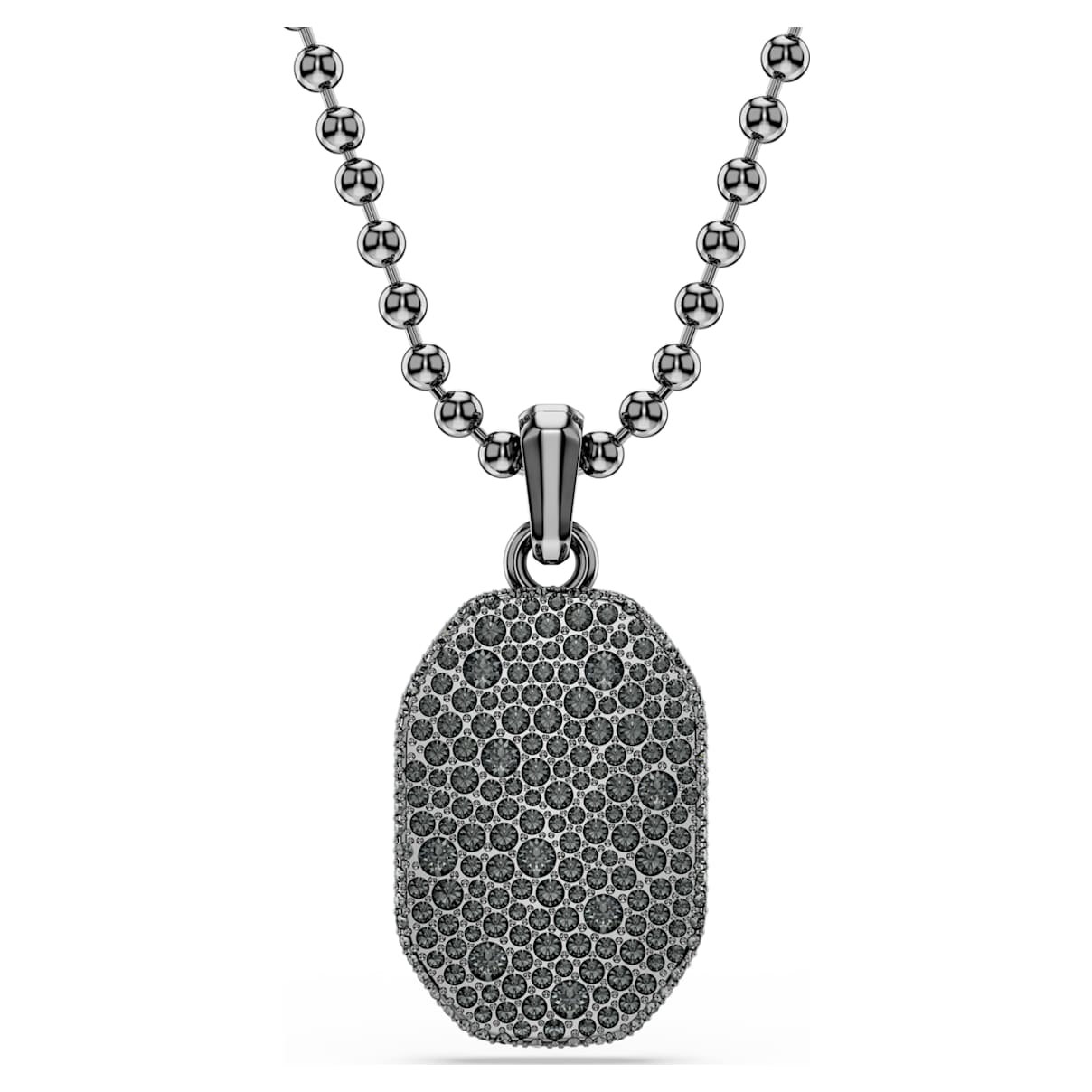 DEXTERA PENDANT OCTAGON SHAPE ROUND CUT BLACK RUTHENIUM PLATED