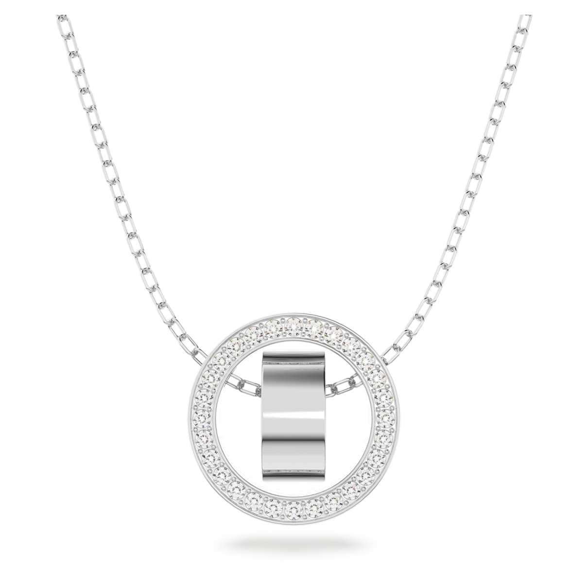 DEXTERA PENDANT PAVE WHITE RHODIUM PLATED