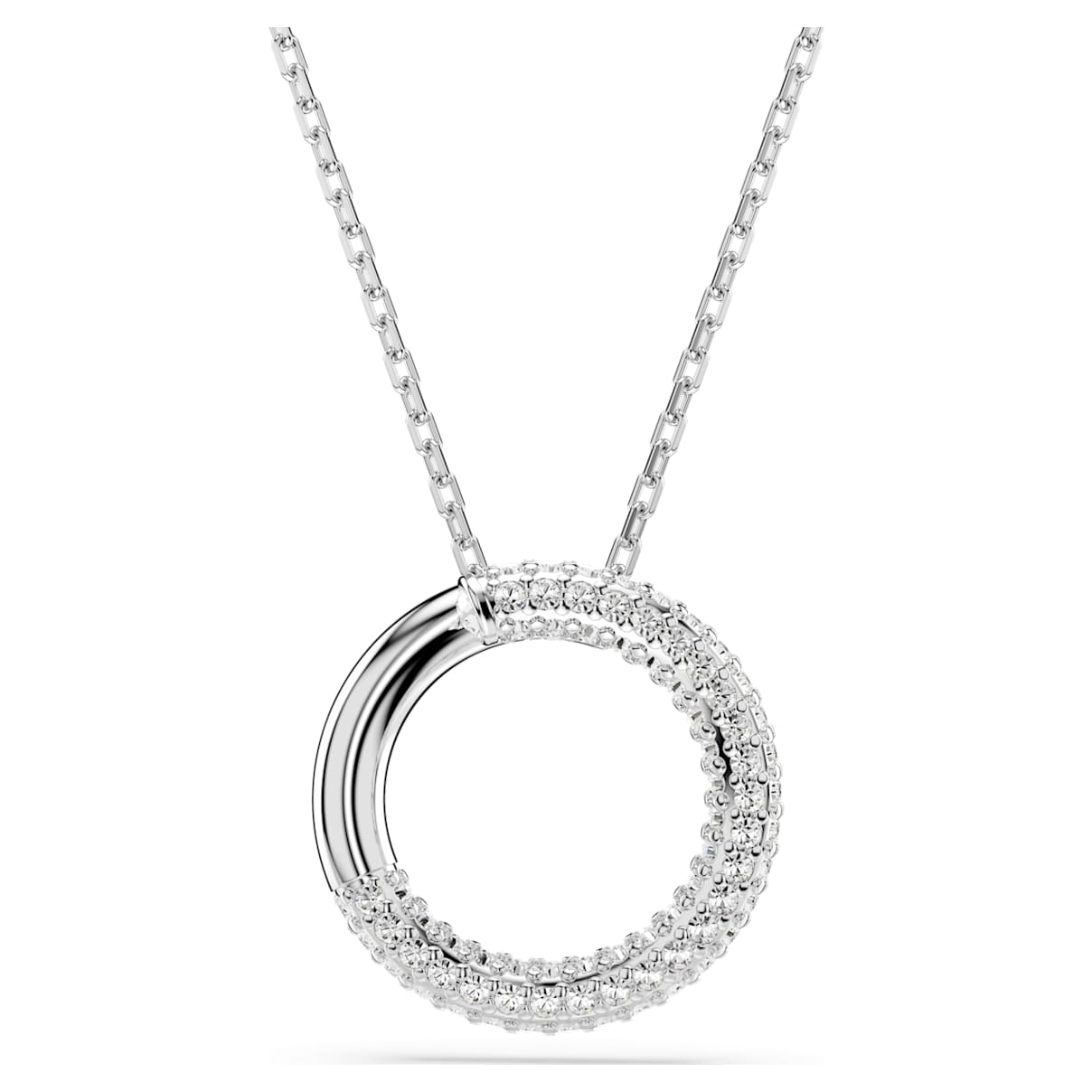 DEXTERA PENDANT PAVE WHITE RHODIUM PLATED