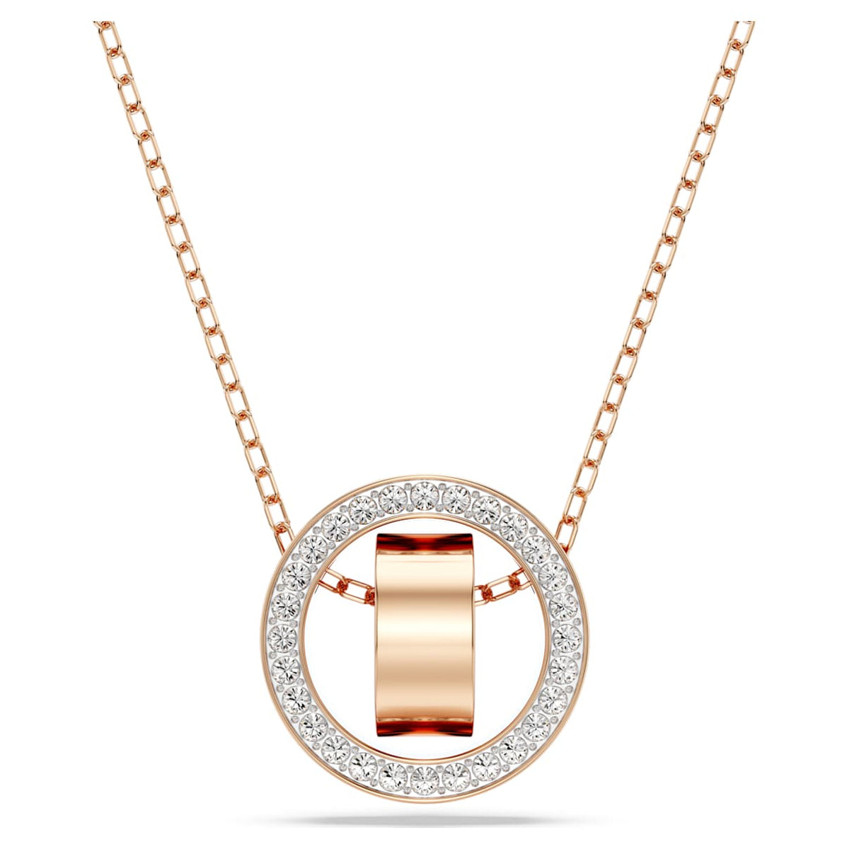 DEXTERA PENDANT PAVE WHITE ROSE GOLD TONE PLATED